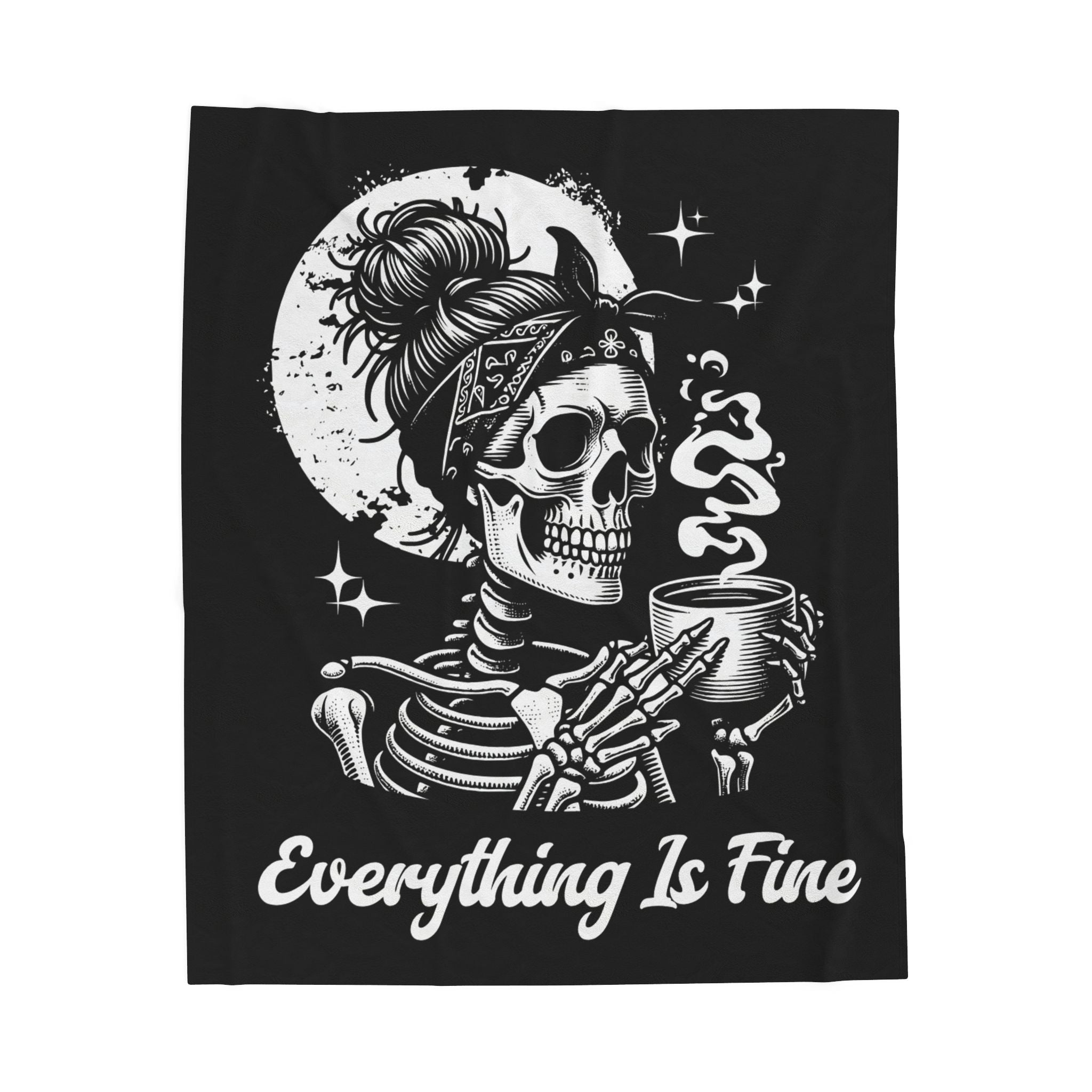Halloween Skelton Blanket - Everything Is Fine - Feminist Blanket - Halloween 2025