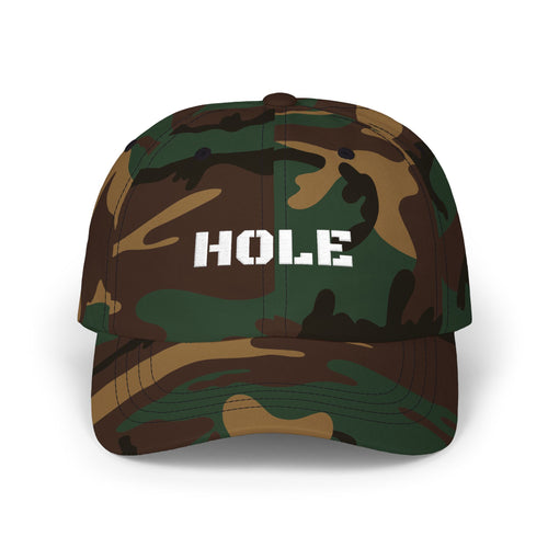 Classic Dad Cap with 'HOLE' Text - Trendy Cap for Dads, Casual Outfit, Gift for Father's Day, Summer Accessory, Everyday Style