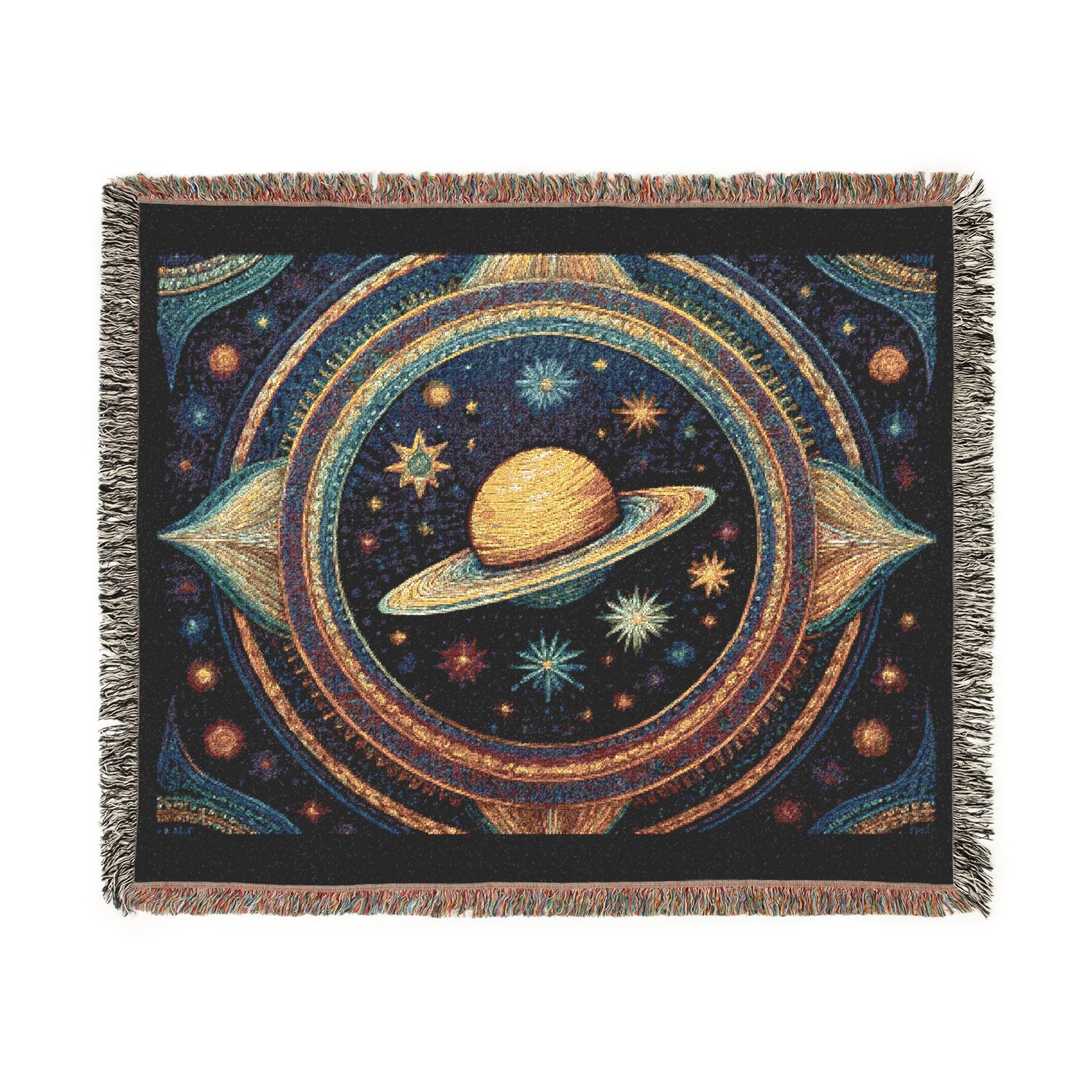 Celestial Woven Blanket - Galaxy Space Throw, Celestial Bedroom Decor, Night Sky Blanket, Wall Tapestry - Home Decor