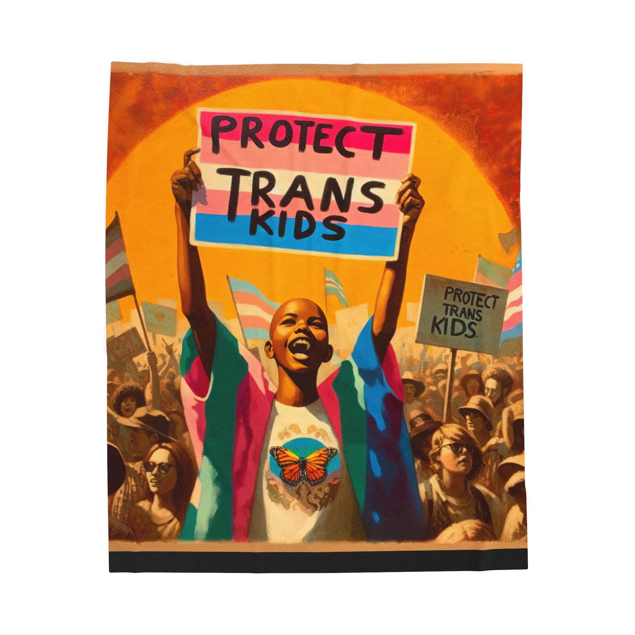 Protect Trans Kids Blanket - Trans Gift - Trans Owned Shop - Protect Queer Kids - Transgender Pride - LGBTQ Wall Tapestry - Trans Ally