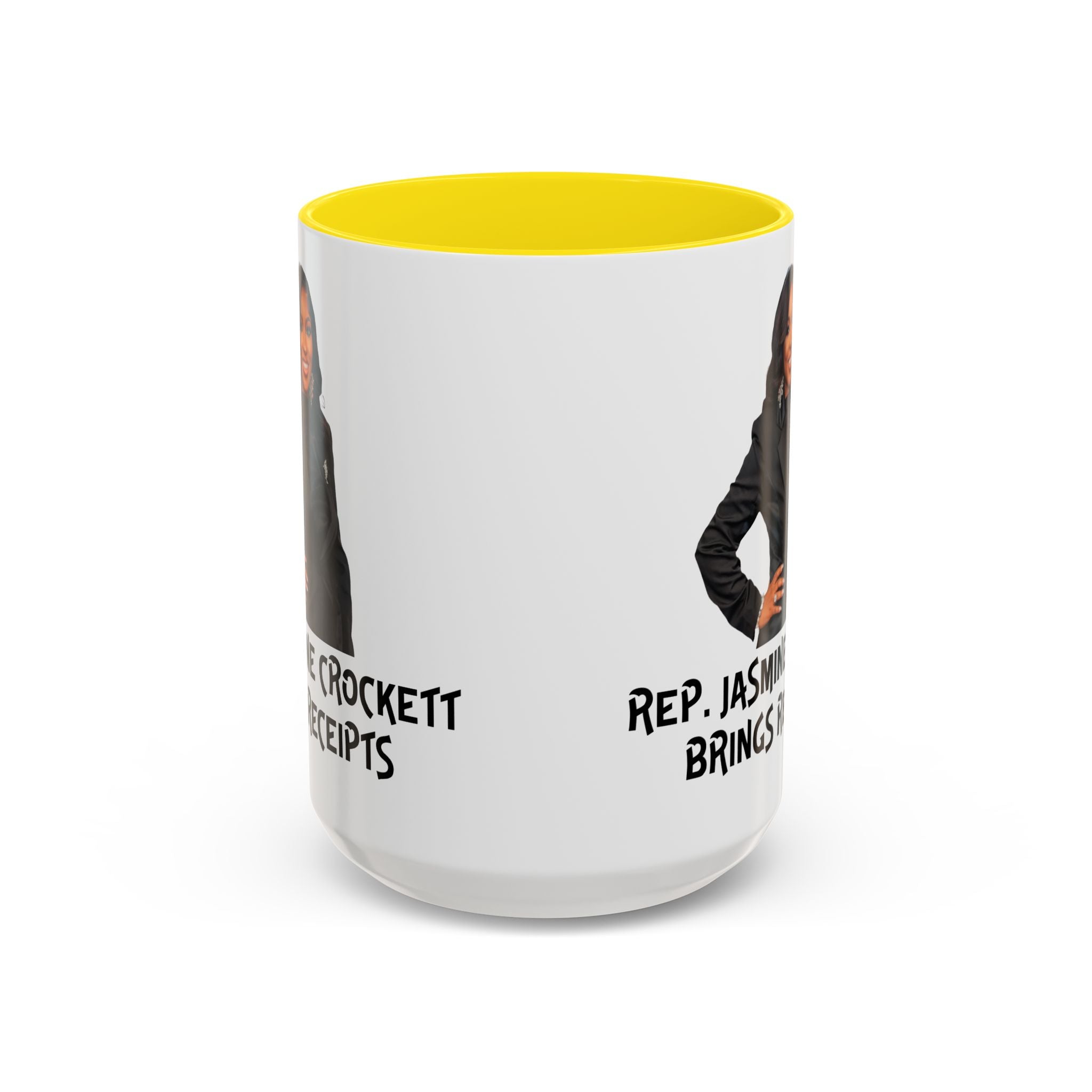 Jasmine Crockett - Brings Receipts - Anti MAGA - Anti Trump - Political Satire Mug - Anti Fascism - Feminist Gift - Anti Republican