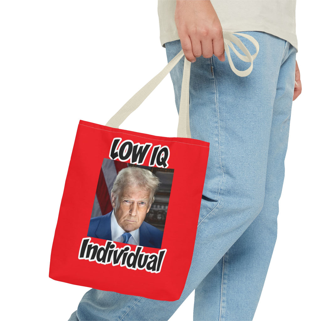 Anti Trump Tote Bag - Low IQ Individual - Political Satire Bag - Anti MAGA Tote - Democrat Gift - Protest Bag