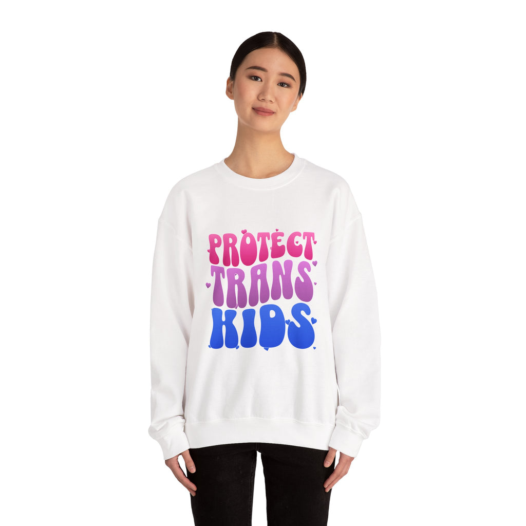 Protect Trans Kids Sweatshirt - Trans Ally Protest Sweater - LGBTQ+ Apparel - Pride Festival Merch
