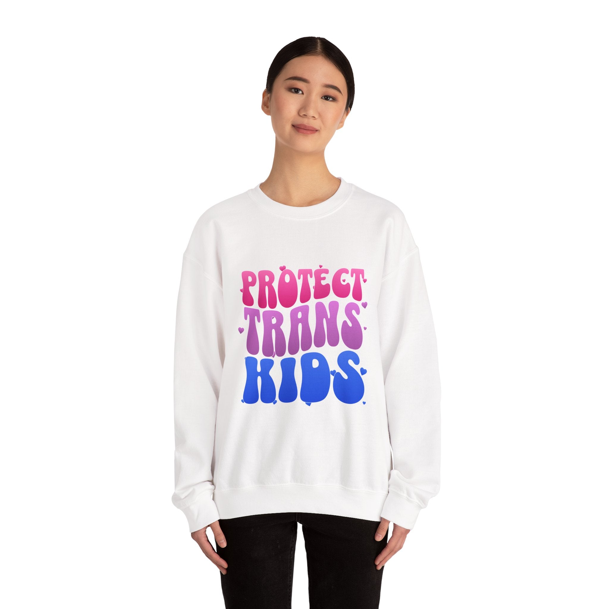 Protect Trans Kids Sweatshirt - Trans Ally Protest Sweater - LGBTQ+ Apparel - Pride Festival Merch