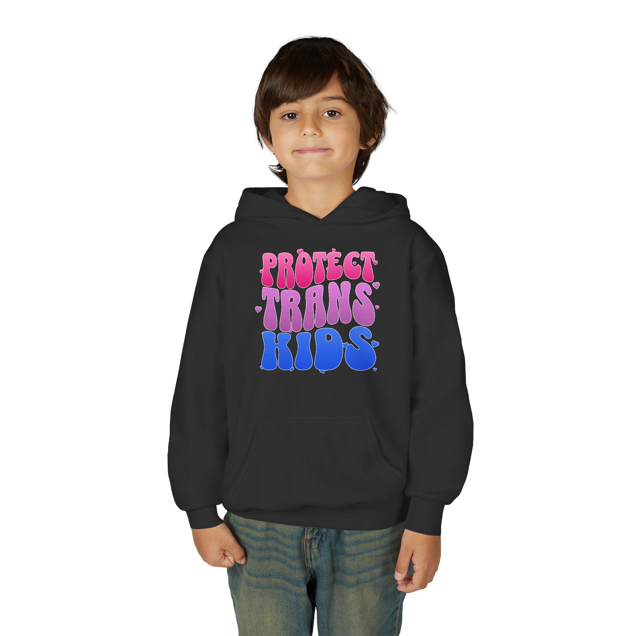 Protect Trans Kids Youth Hoodie - LGBTQ+ Hoodie - Protect Queer Kids Hoodie - Kid's Protest Hoodie