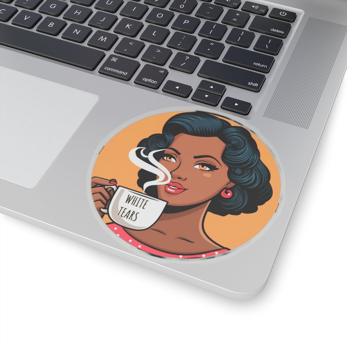 White Tears Retro Black Woman - Anti Racism Decal - Feminist Sticker - Anti MAGA Anti Trump - Political Satire Statement Decal