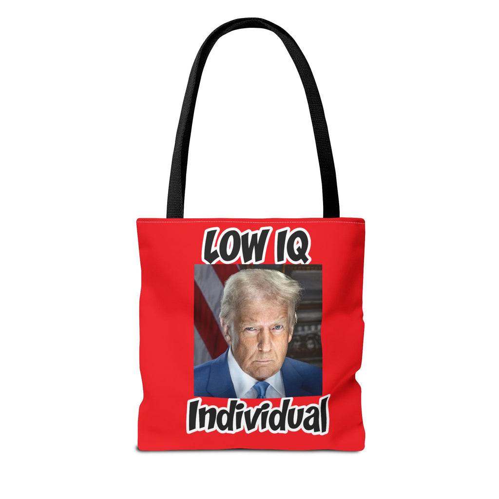 Anti Trump Tote Bag - Low IQ Individual - Political Satire Bag - Anti MAGA Tote - Democrat Gift - Protest Bag