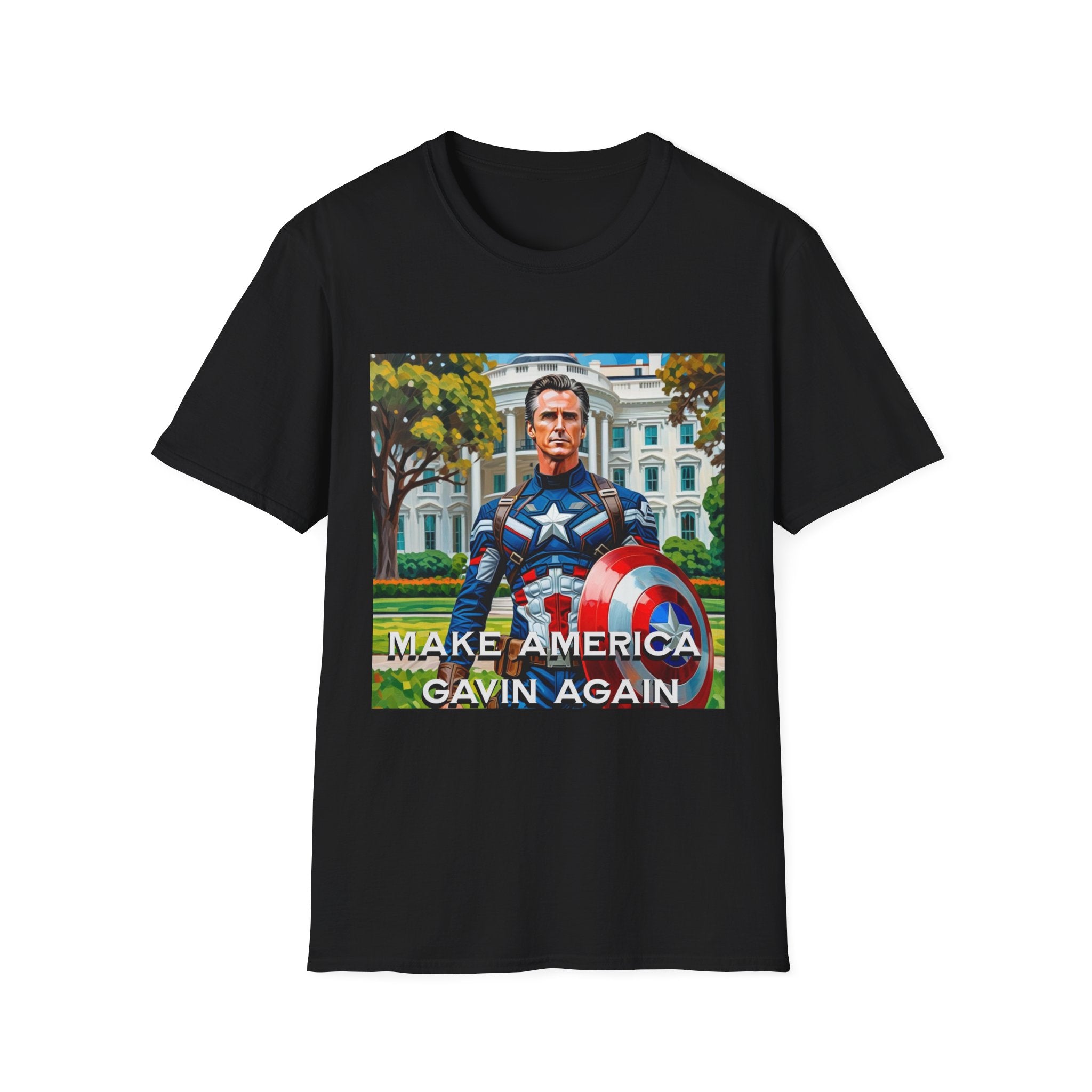 Gavin Newsom - Funny  MAGA Shirt - Make America Gavin Again - Political Satire - Captain America - Anti Republican Shirt - Democrat Gift