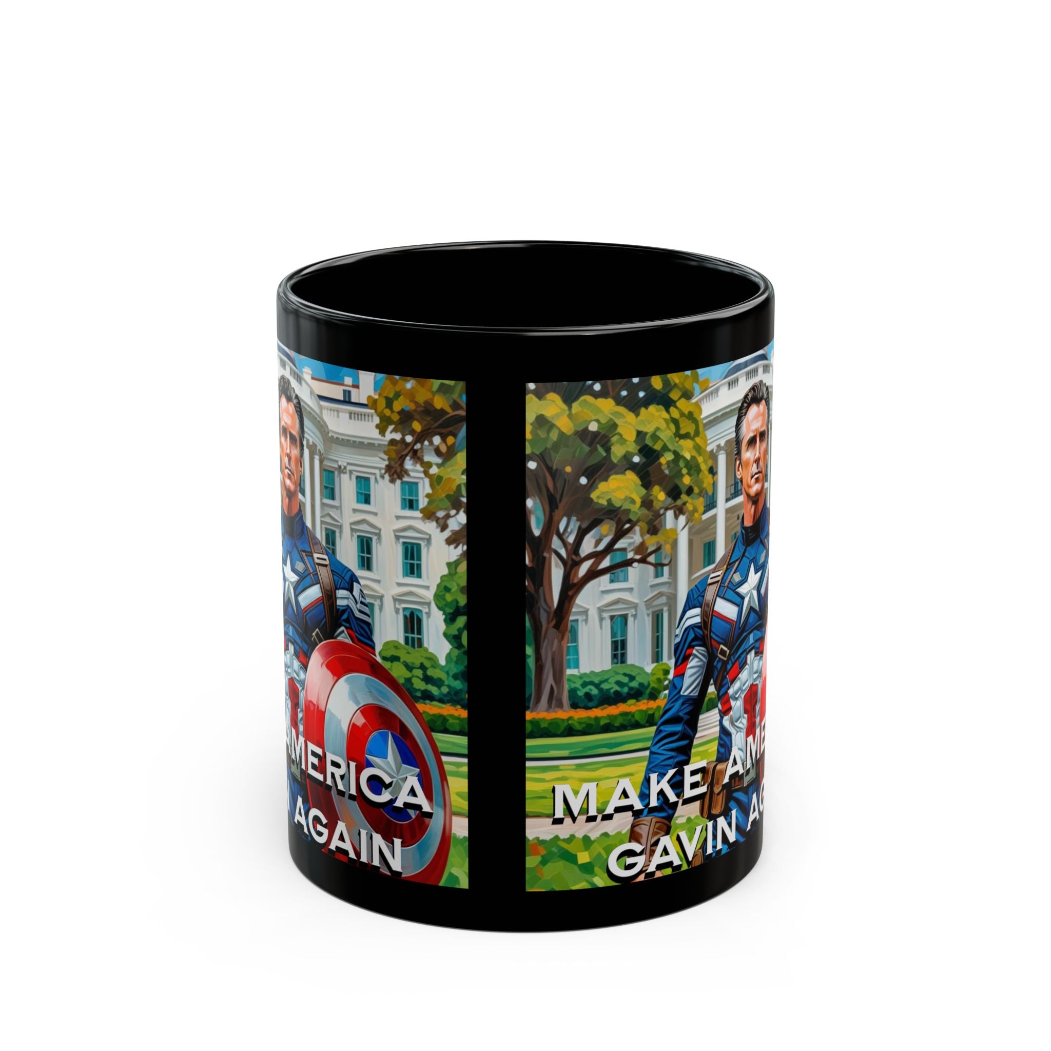 Gavin Newsom Captain America Mug - Subtle Anti Trump Merch - Anti MAGA Mug - Political Satire - Political Mug - Democrat Gift
