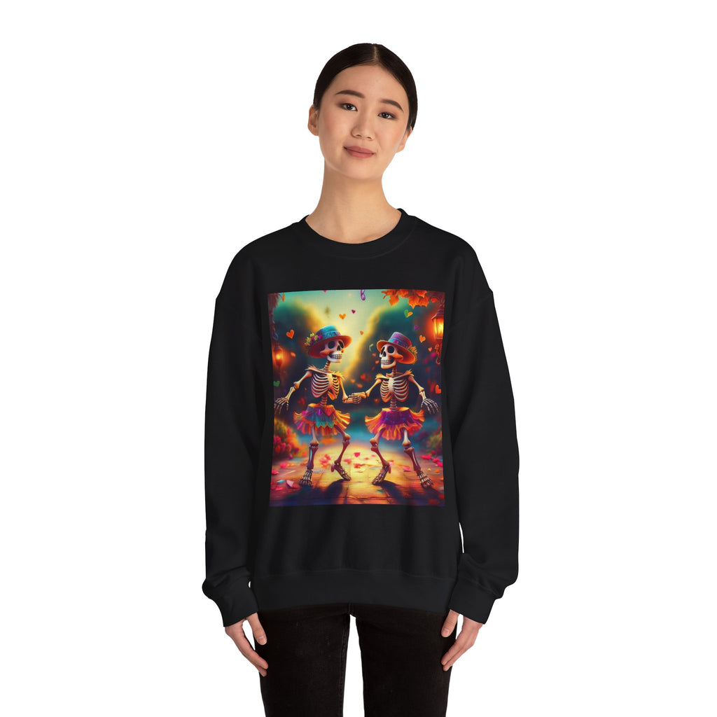 Dancing Skeleton Sweatshirt -  Dia de los Muertos - Skelton Couple Halloween - Day Of The Dead Tee - Girly Halloween Tee
