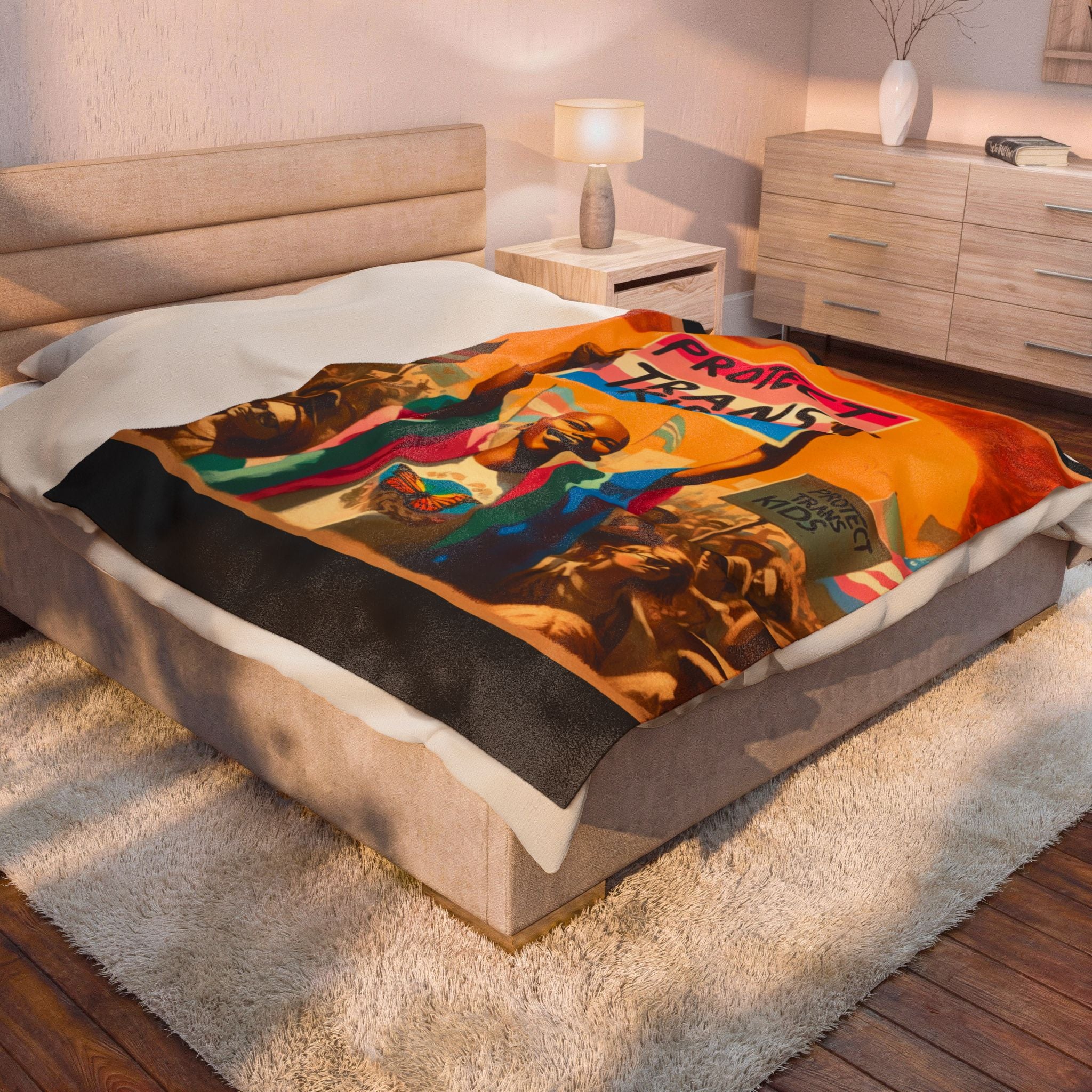 Protect Trans Kids Blanket - Trans Gift - Trans Owned Shop - Protect Queer Kids - Transgender Pride - LGBTQ Wall Tapestry - Trans Ally