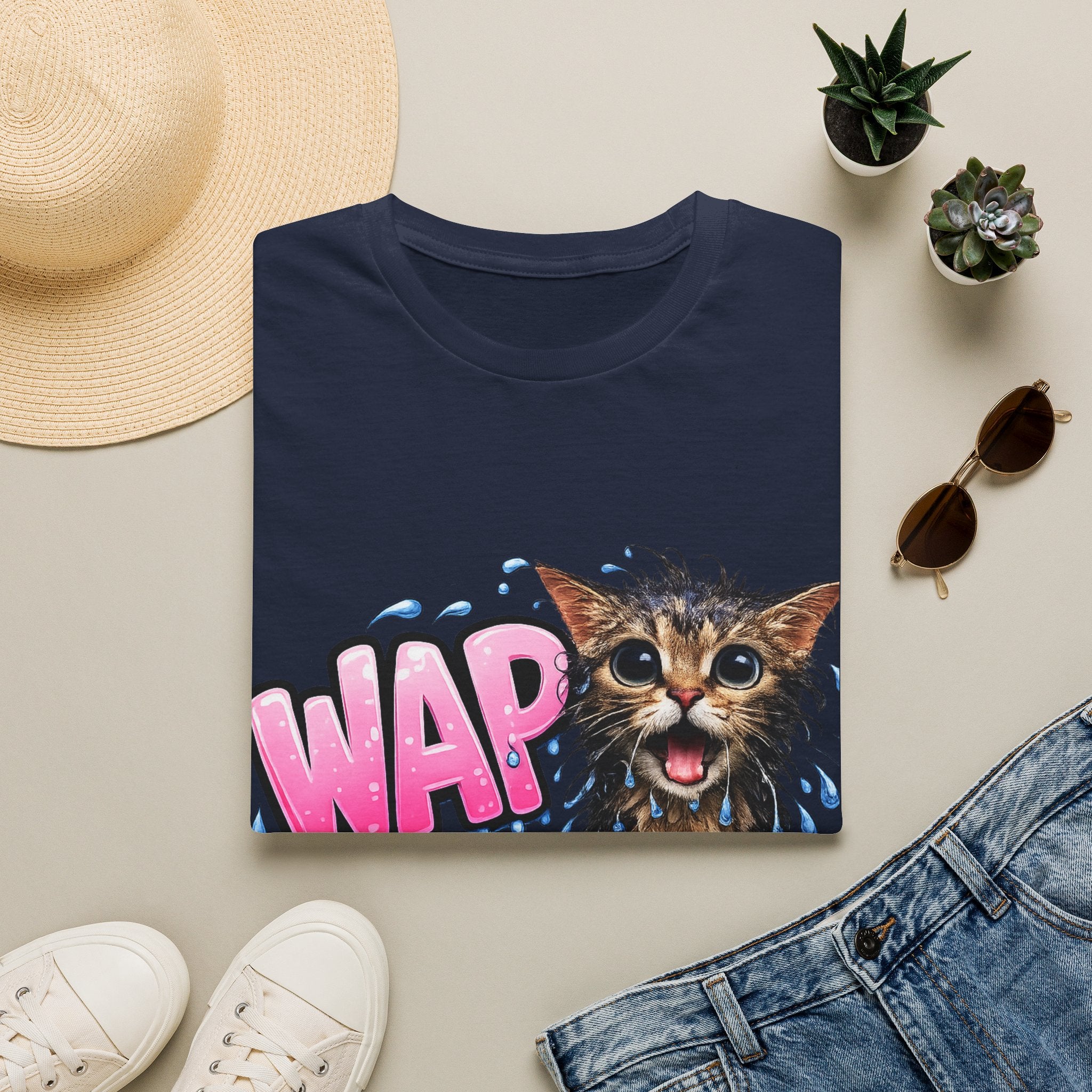 WAP Wet Cat - Adult Humor Tee , Cute Naughty Cat Gift