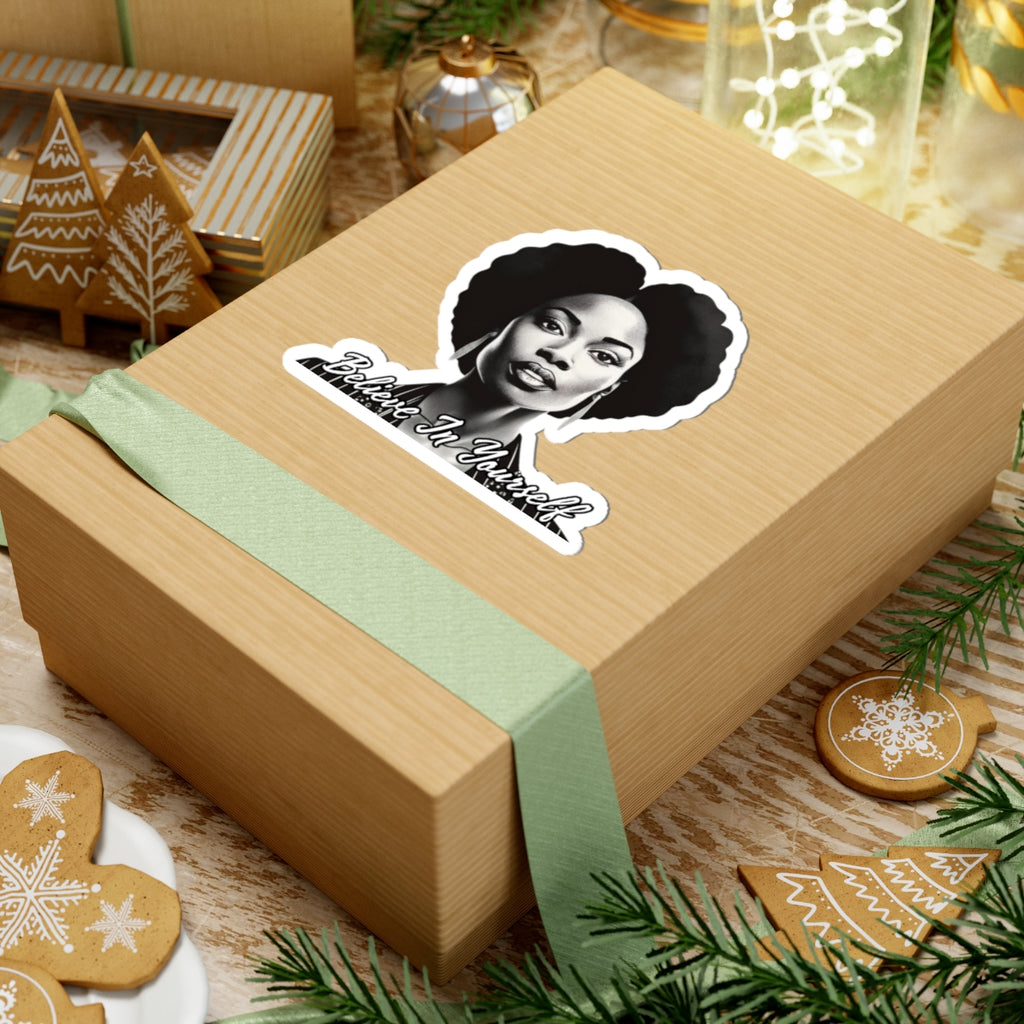Believe In Your Self Afrocentric Art - Inspirational Black Woman Art - Melanin Pride Decal -Black Girl Magic - Gifts For Black Women