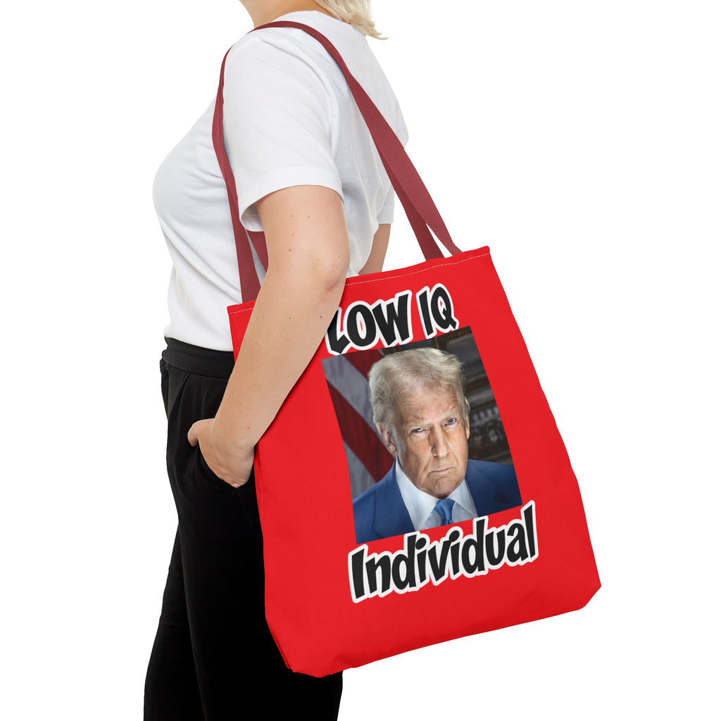 Anti Trump Tote Bag - Low IQ Individual - Political Satire Bag - Anti MAGA Tote - Democrat Gift - Protest Bag
