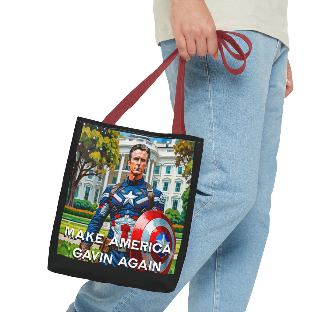 Gavin Newsom Tote Bag - Make America Gavin Again - Anti Trump Tote Bag - Captain Gavin - Democrat Gift