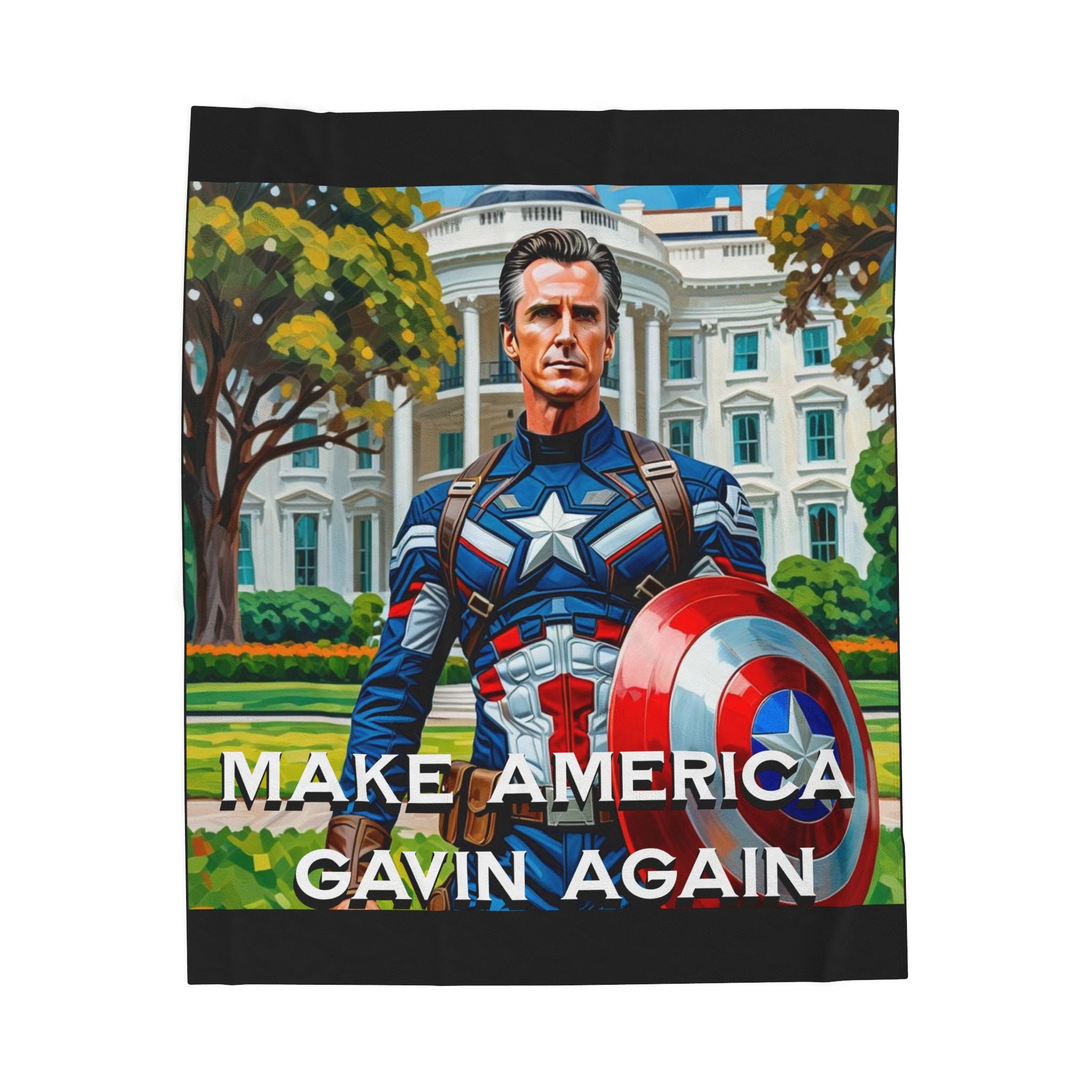 Gavin Newsom Blanket - Make America Gavin Again Plush Blanket - Anti Trump Blanket - Captain Gavin - Democrat Gift
