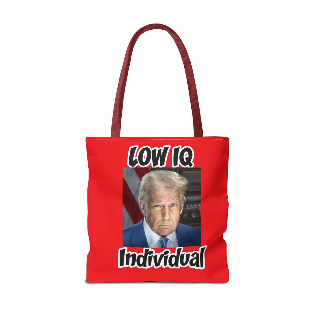 Anti Trump Tote Bag - Low IQ Individual - Political Satire Bag - Anti MAGA Tote - Democrat Gift - Protest Bag