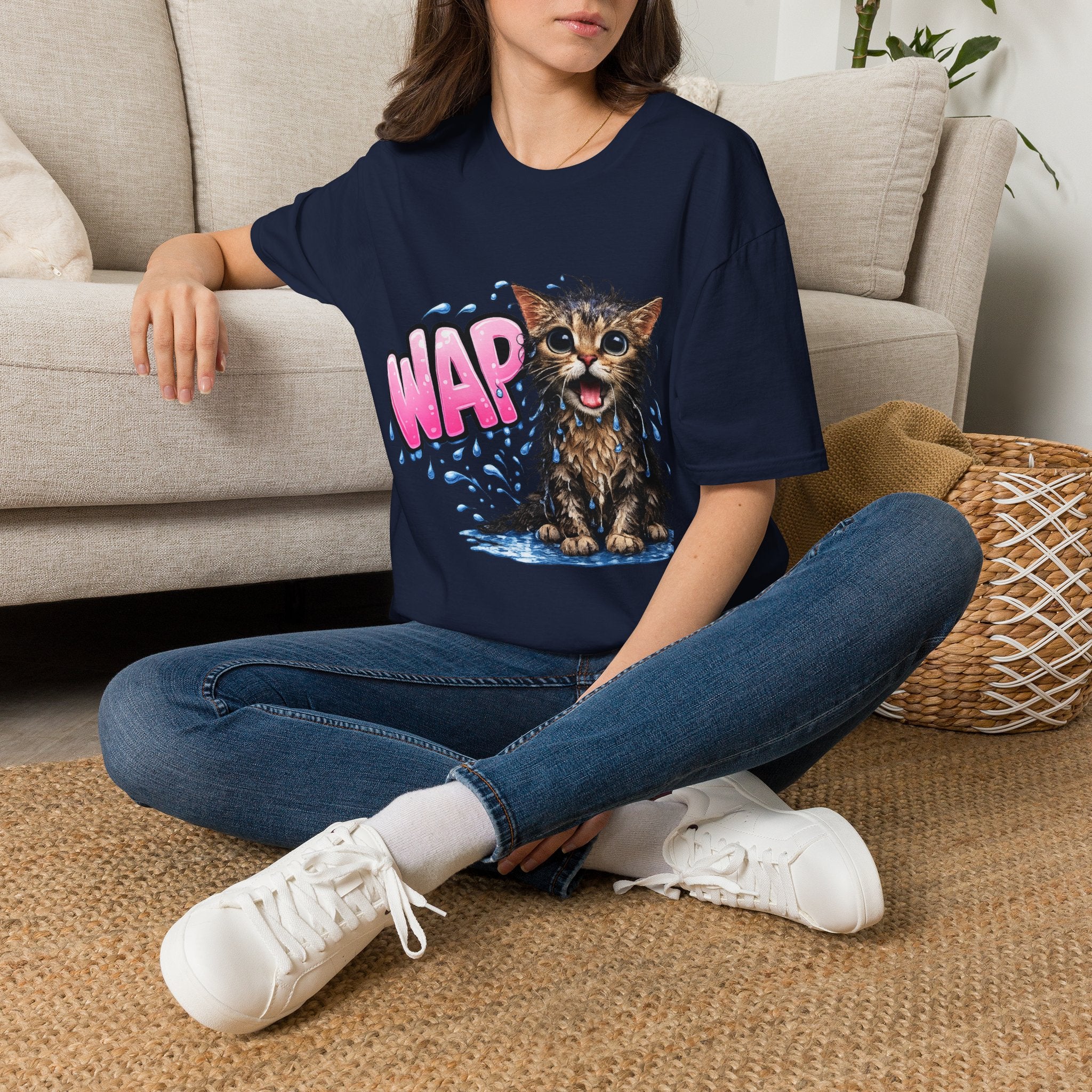 WAP Wet Cat - Adult Humor Tee , Cute Naughty Cat Gift