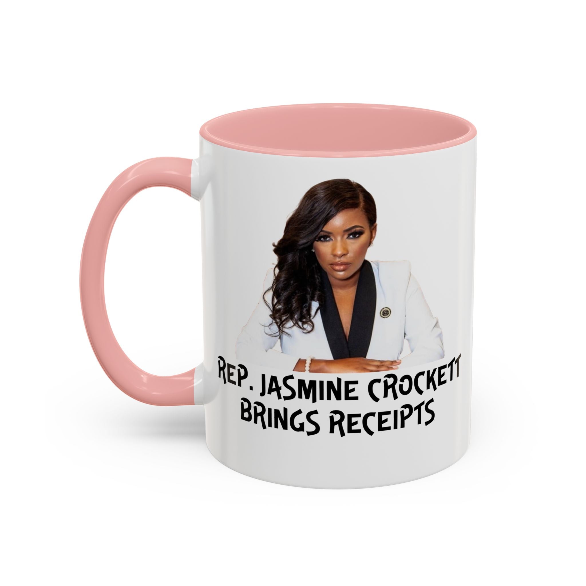 Jasmine Crockett Mug - Brings Receipts - Anti Trumpism - Political Satire - Feminist Mug - Anti MAGA - Democrat Gift