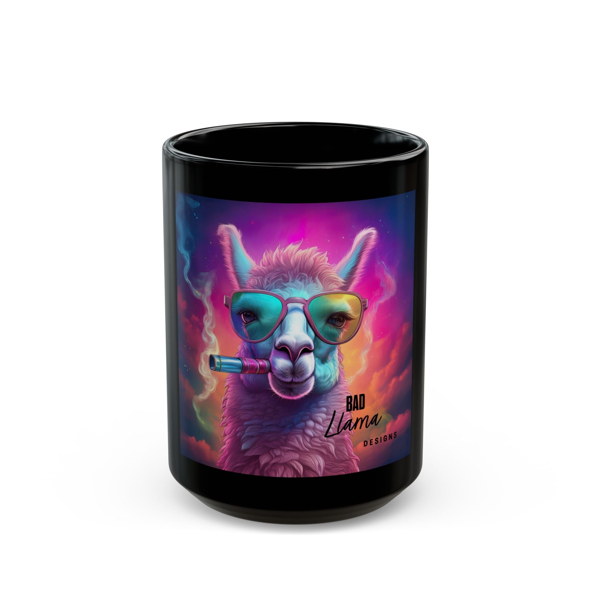 Trippy Llama Mug - Bad Llama Logo Cup - Funny Stoner Gift - Psychedelic art - Cute Animal Cup - Mature Content