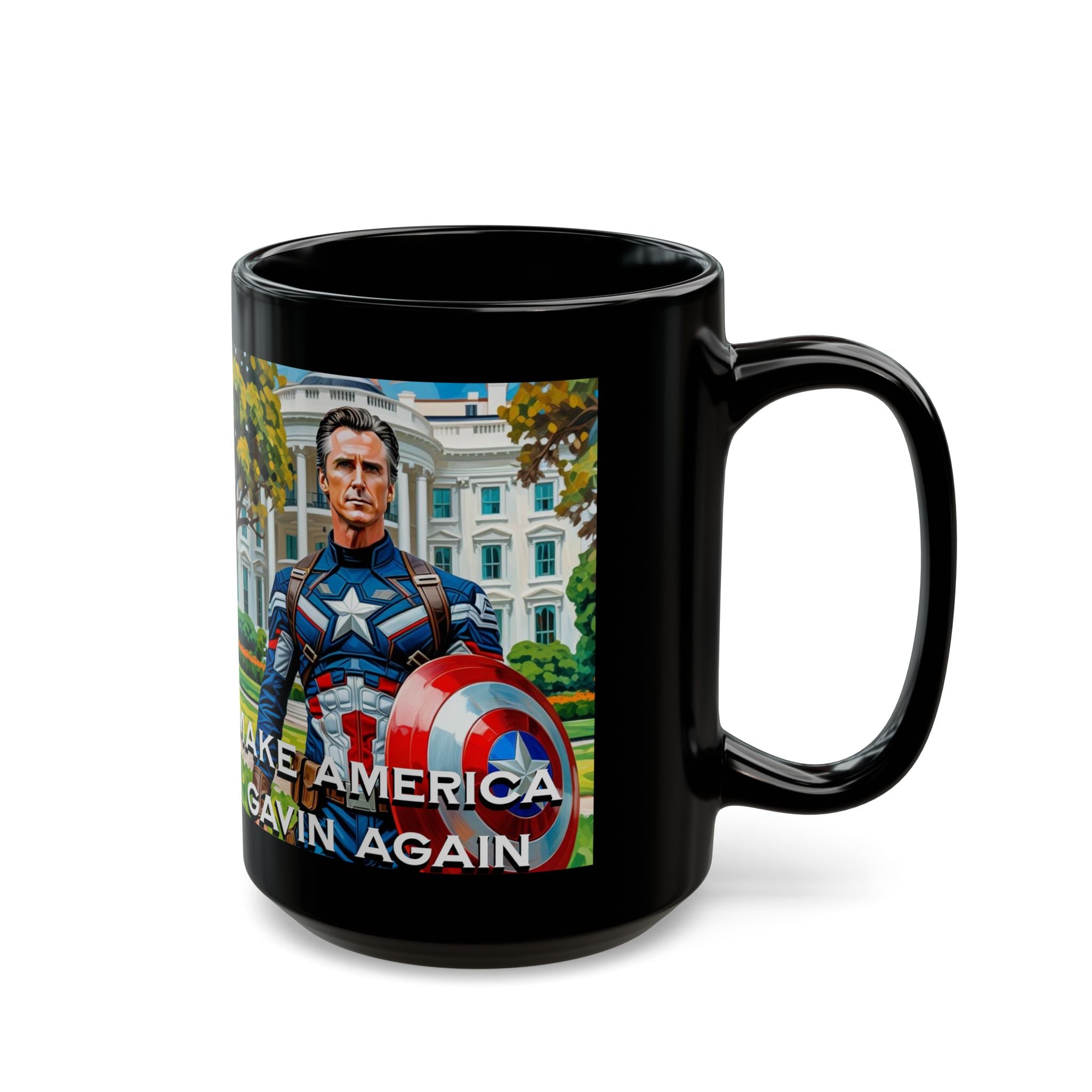 Gavin Newsom Captain America Mug - Subtle Anti Trump Merch - Anti MAGA Mug - Political Satire - Political Mug - Democrat Gift