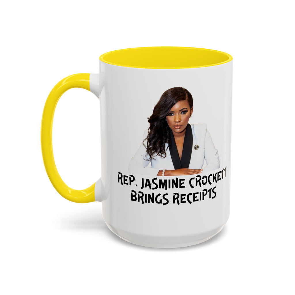 Jasmine Crockett Mug - Brings Receipts - Anti Trumpism - Political Satire - Feminist Mug - Anti MAGA - Democrat Gift
