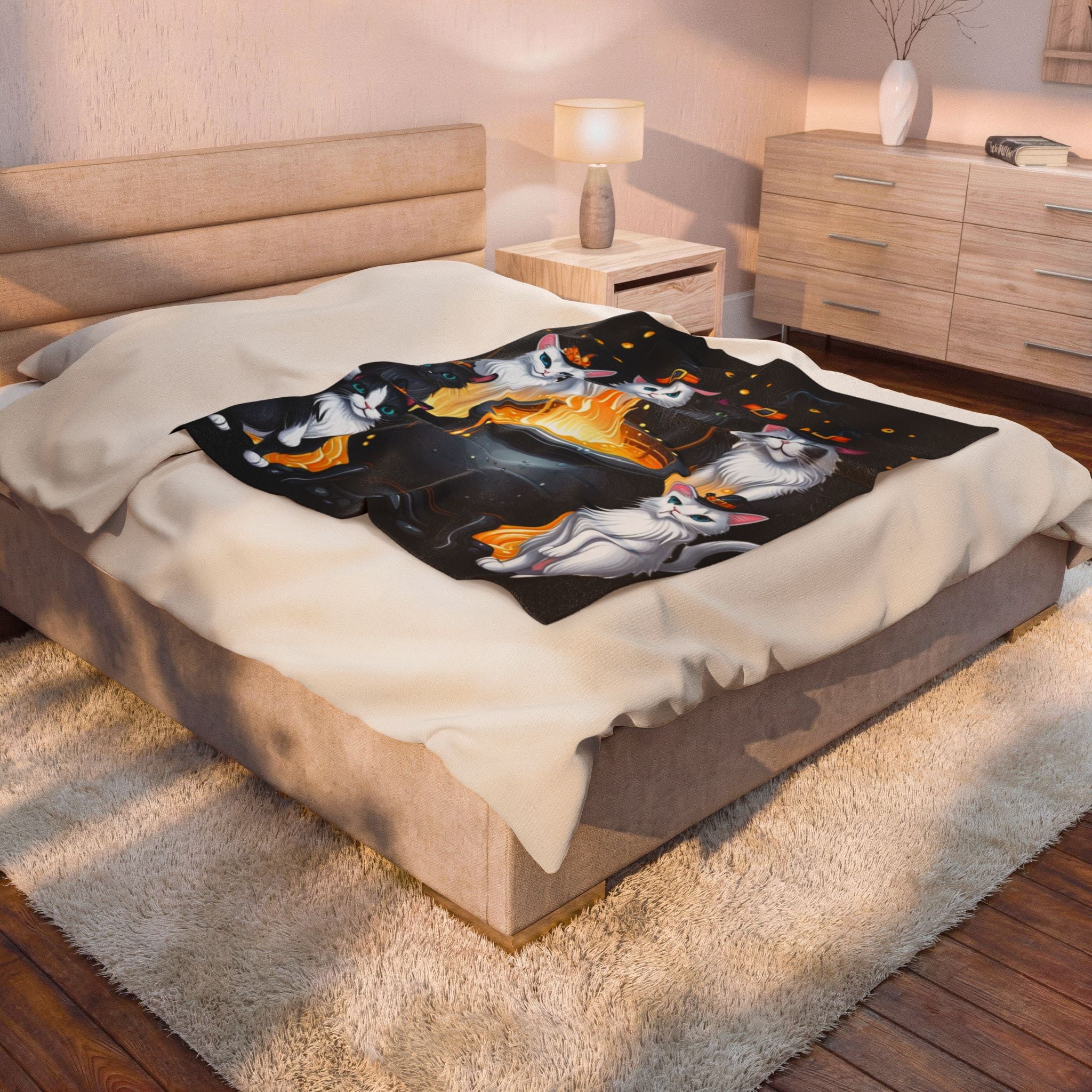 Halloween Ragdolls Cat Witch Blanket - Halloween Cauldron - Spooky Cute - Cat Lover Gift - Witchy Vibes