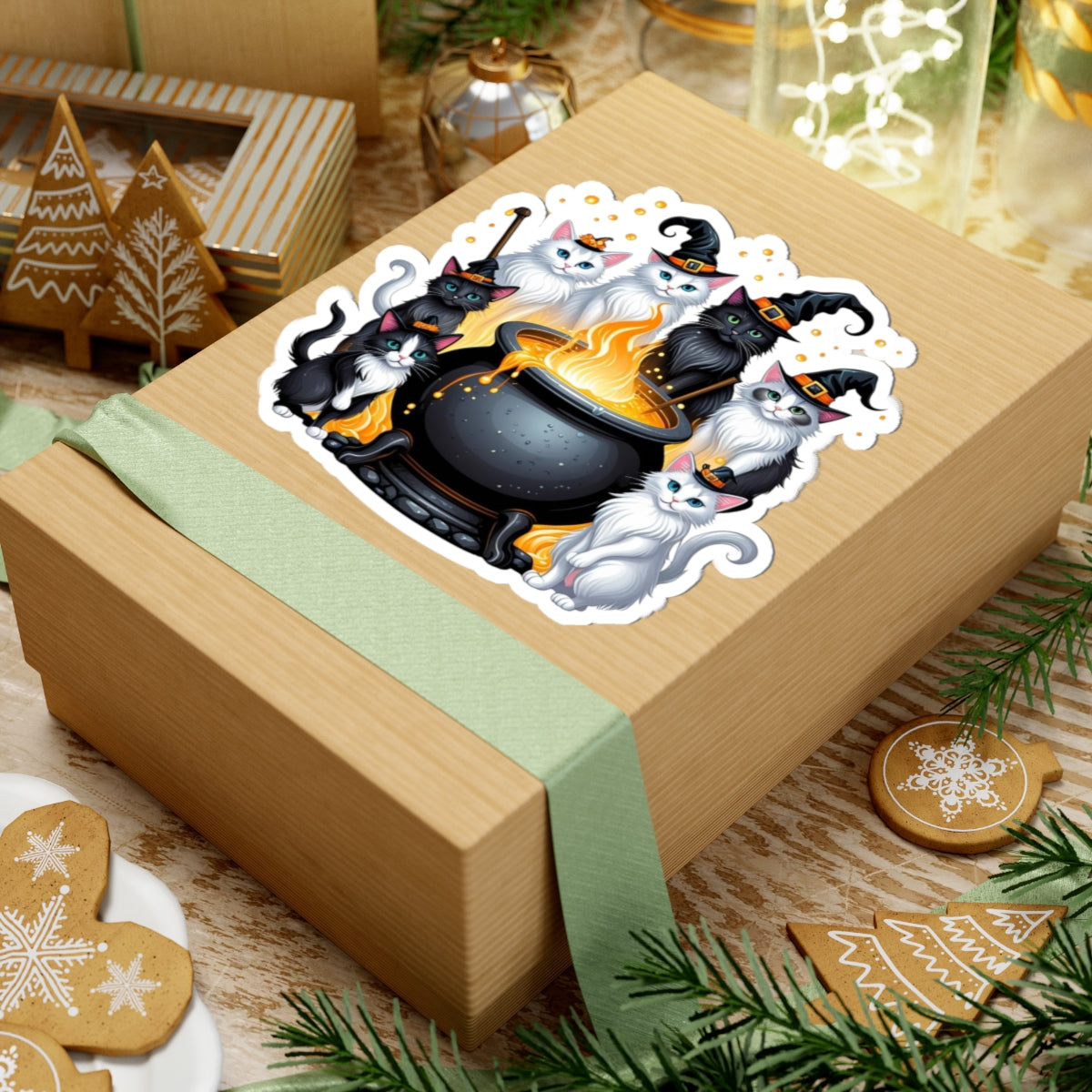 Witchy Ragdoll Cat Sticker - Cute Halloween Sticker - Magical Cauldron - Cat Lover Gift - Spooky Cute