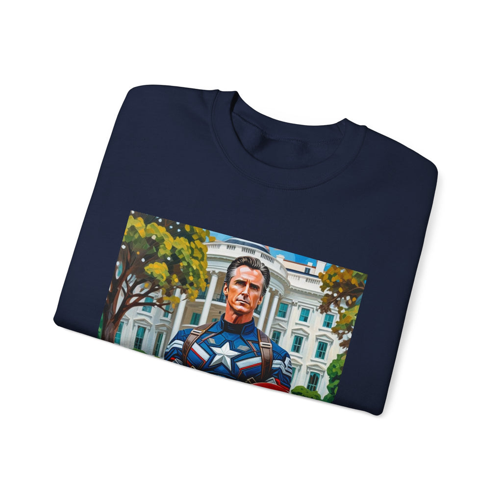 Gavin Newsom Sweater - Make America Gavin Again - Captain America - Anti Trump Sweatshirt - Political Satire - Anti MAGA Sweater