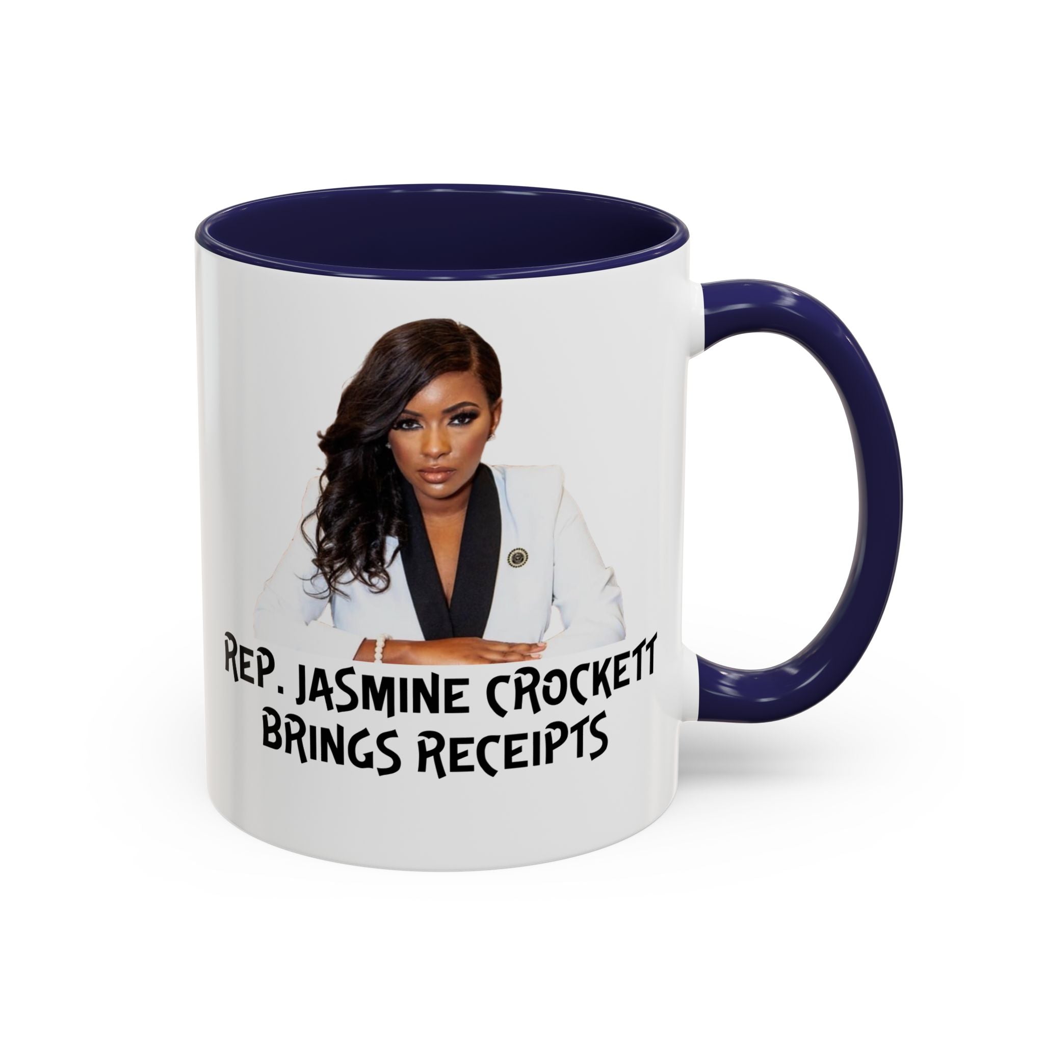 Jasmine Crockett Mug - Brings Receipts - Anti Trumpism - Political Satire - Feminist Mug - Anti MAGA - Democrat Gift