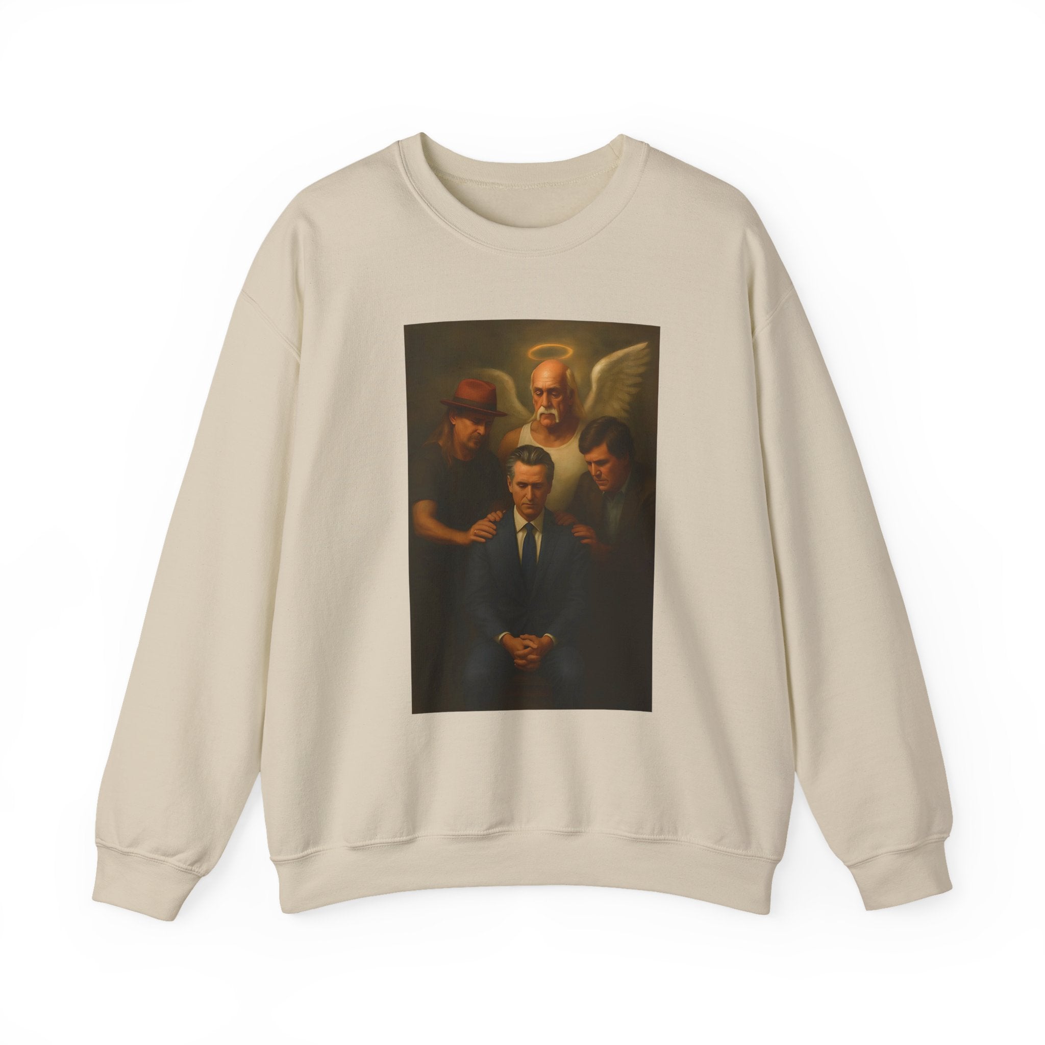 Gavin Newsom Meme Sweatshirt - Tucker Carlson, Hulk Hogan, Kid rock Meme Sweater - Political Satire - Subtle Anti Trump Sweater