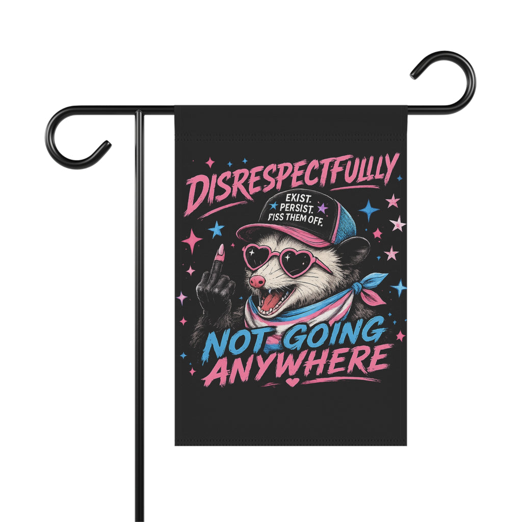 Trans Pride Garden Flag, Not Going Anywhere Yard Flag, LGBTQ Outdoor Decor, Trans Rights House Banner, Queer Pride Lawn Flag