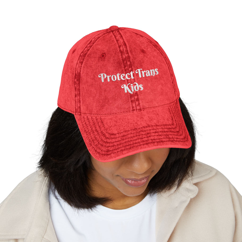 Protect Trans Kids Embroidered Dad Cap - LGBTQ Ally - Transgender Pride Hat - Activist Gift