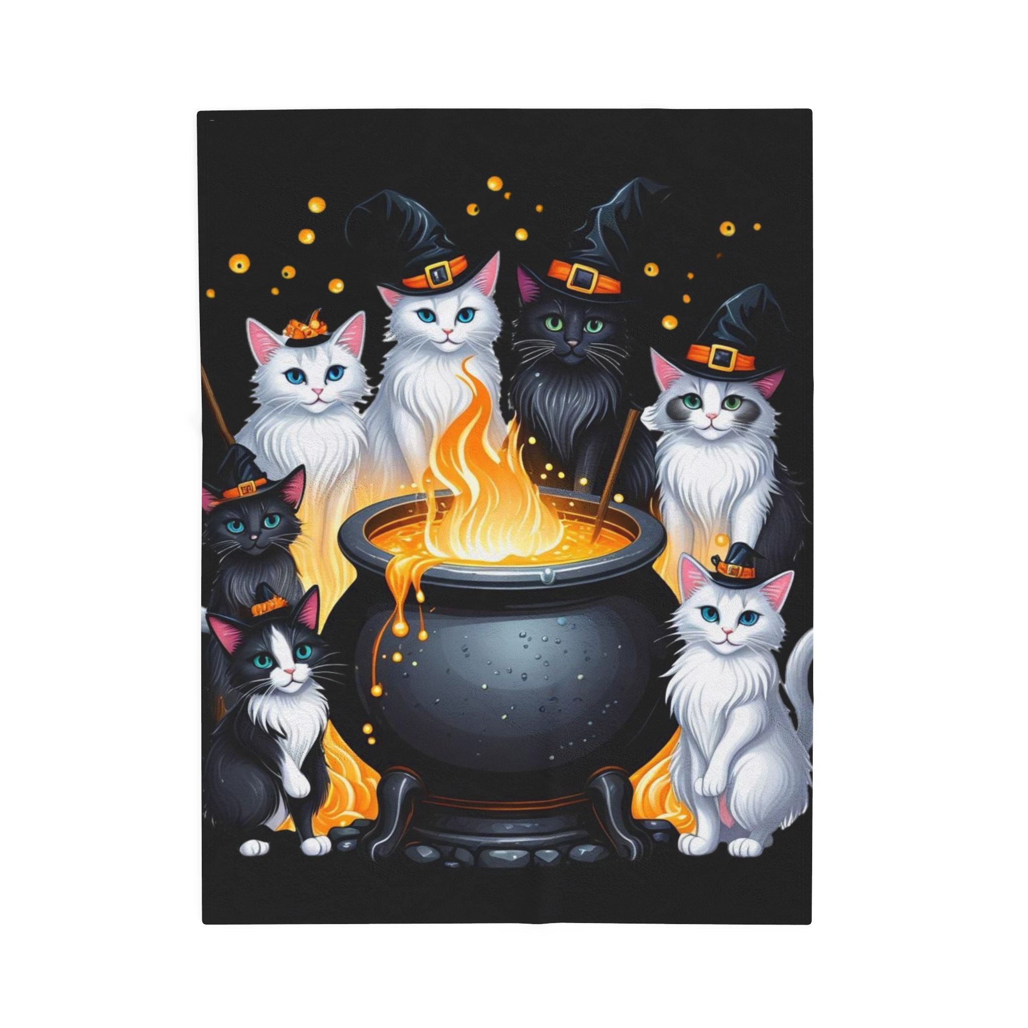 Halloween Ragdolls Cat Witch Blanket - Halloween Cauldron - Spooky Cute - Cat Lover Gift - Witchy Vibes