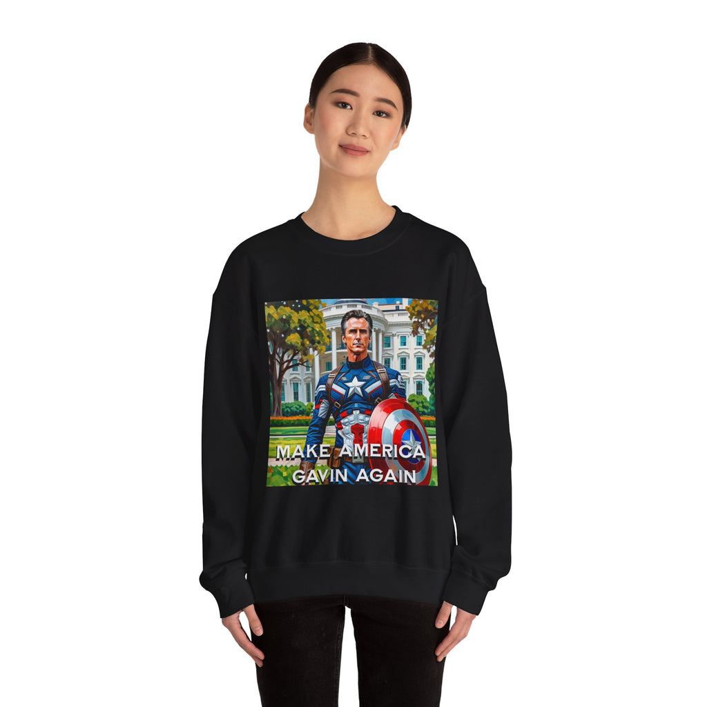 Gavin Newsom Sweater - Make America Gavin Again - Captain America - Anti Trump Sweatshirt - Political Satire - Anti MAGA Sweater