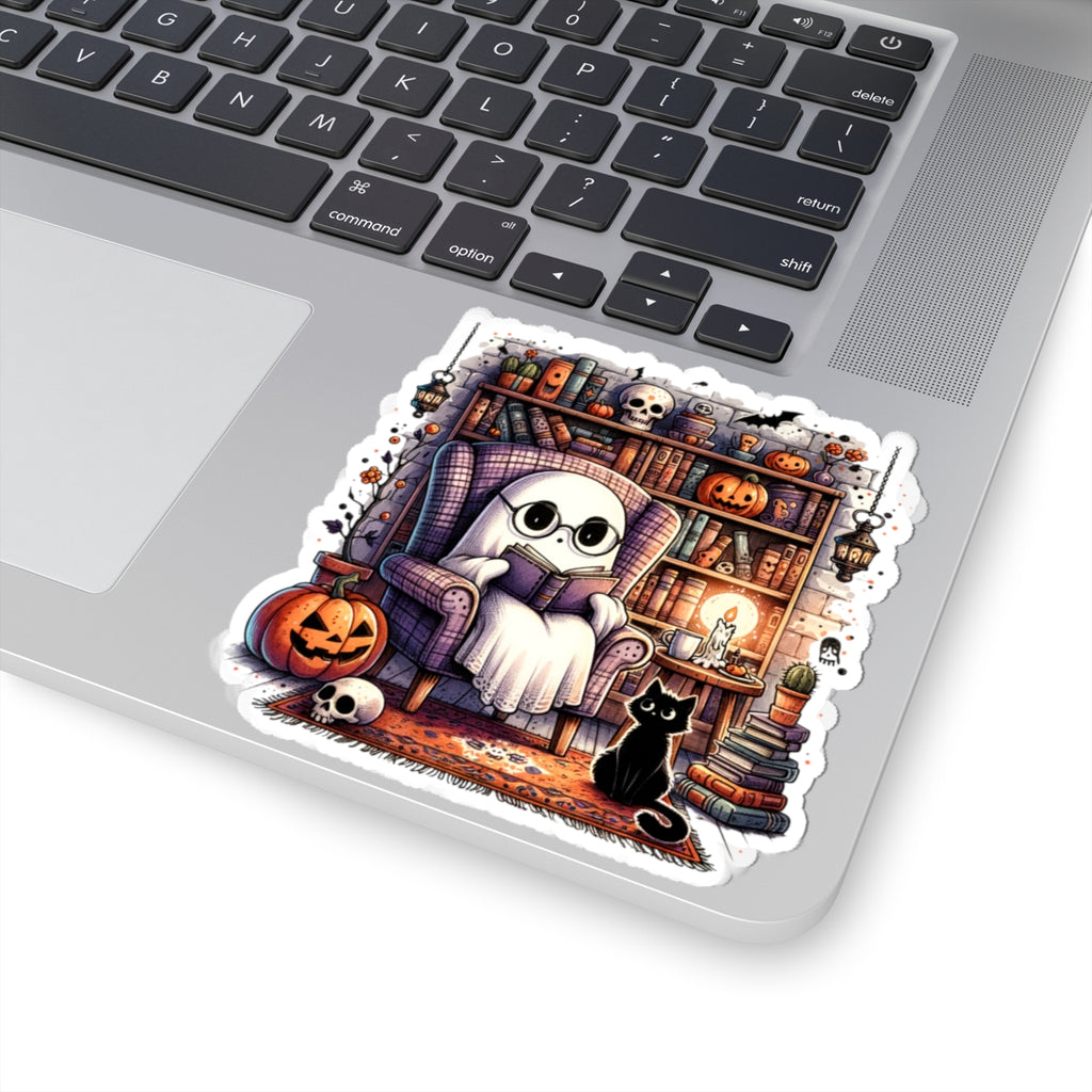 Halloween Bookish Ghost Sticker - Spooky Library - Girly Halloween Stickers - Spooky Cute - Book Lover Gift