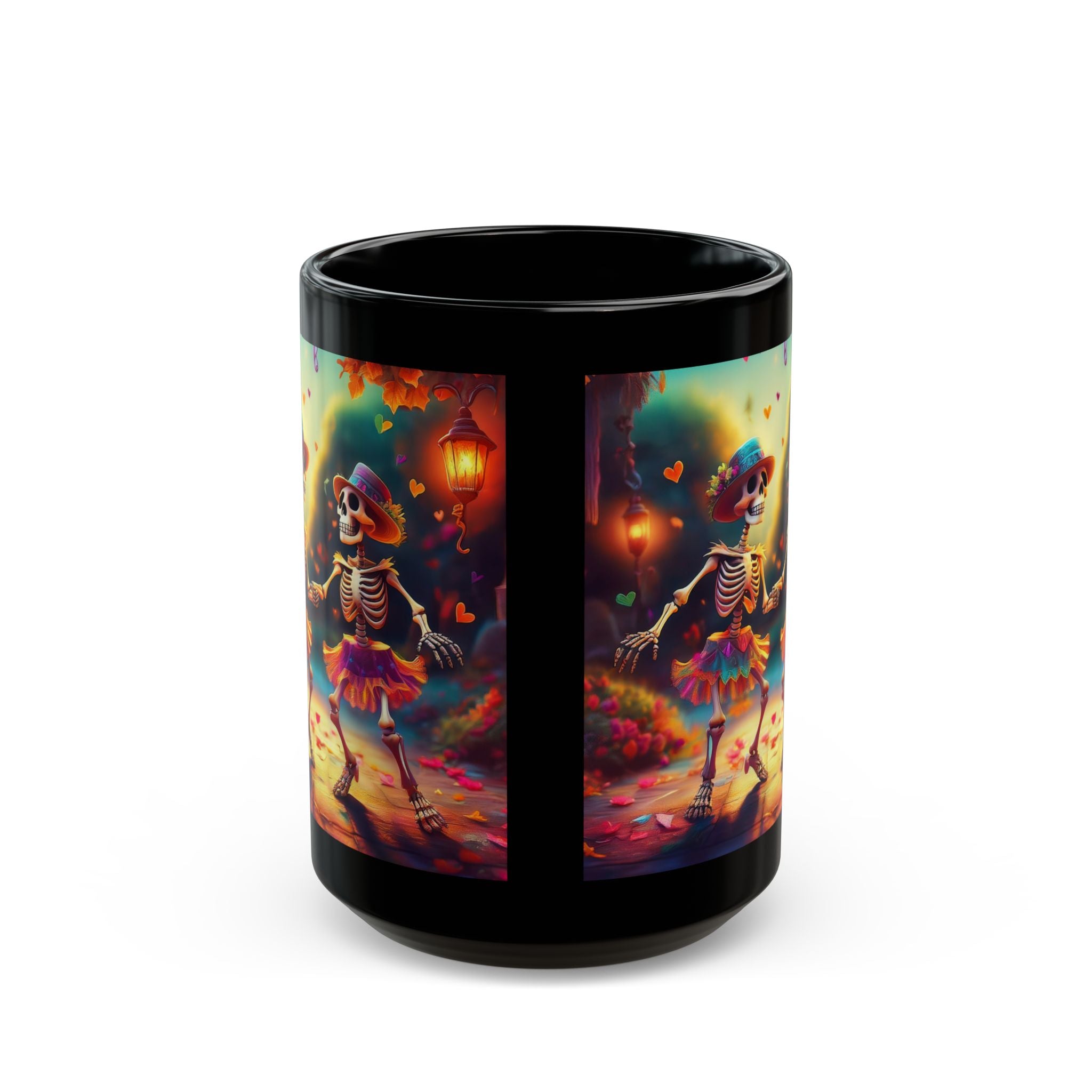 Day of the Dead Skeleton Couple Mug - Dia de los Muertos Mug - Sugar Skull Mug - Halloween Mug