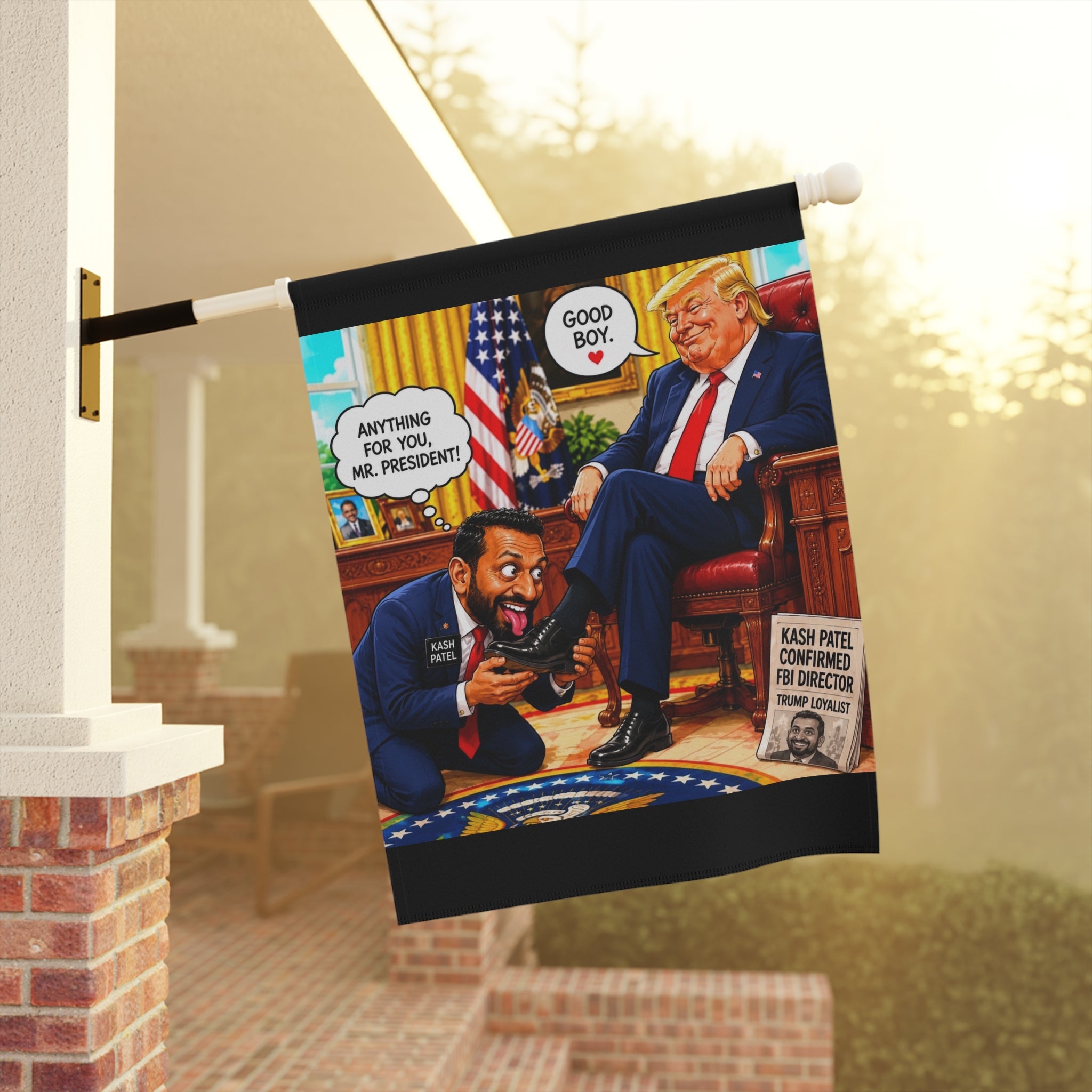 Anti Trump Yard Sign - Political Satire Banner - Anti MAGA Flag - Anti Kash Patel