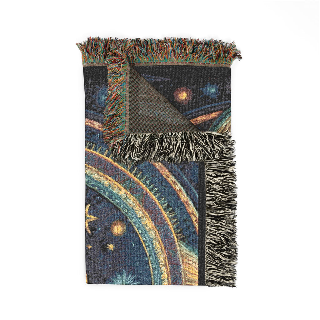 Celestial Woven Blanket - Galaxy Space Throw, Celestial Bedroom Decor, Night Sky Blanket, Wall Tapestry - Home Decor
