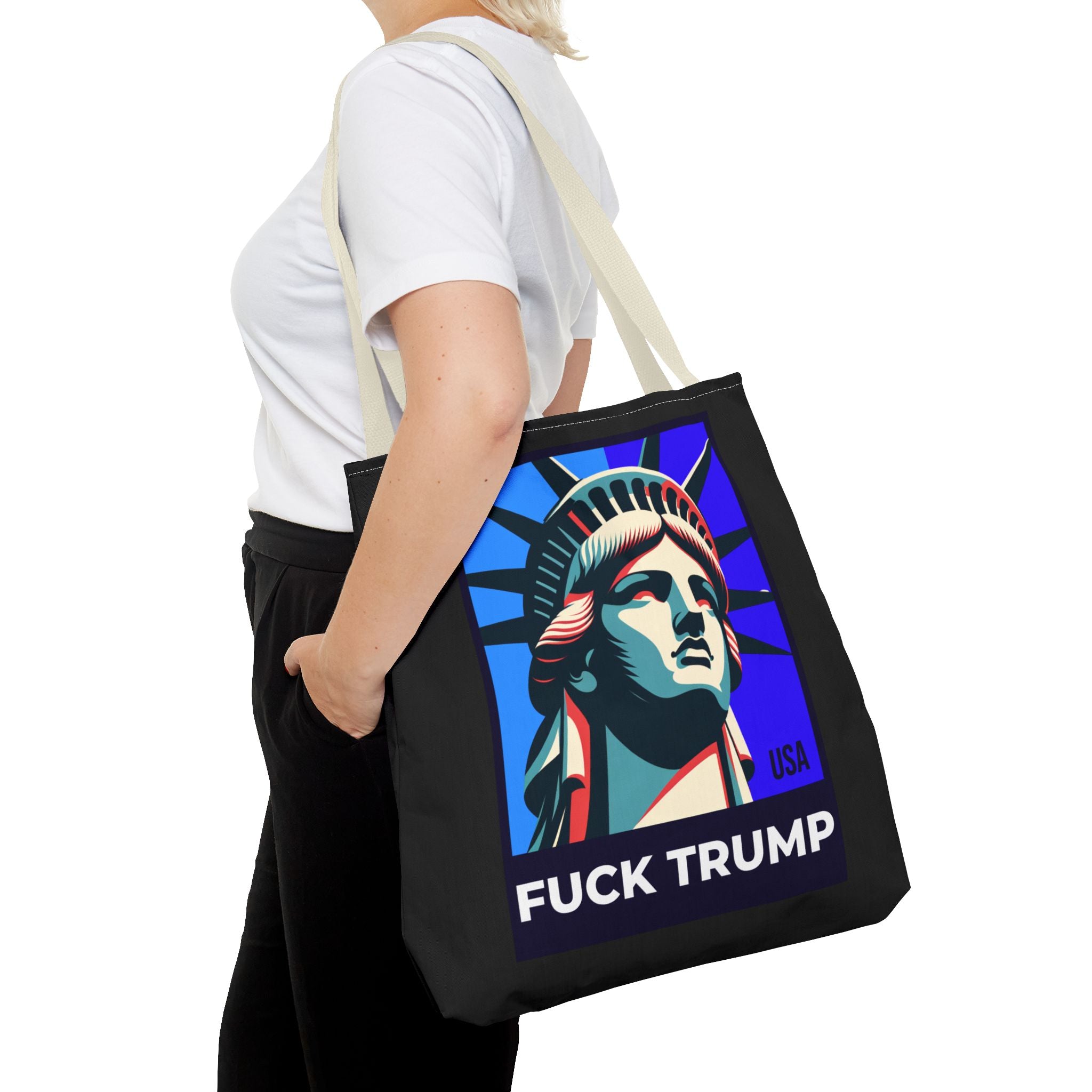 Fuck Trump Tote Bag - Statue Of Liberty Tote - Anti Trump Tote Bag - Anti MAGA - Feminist Tote - Activist Gift - Protest Bag
