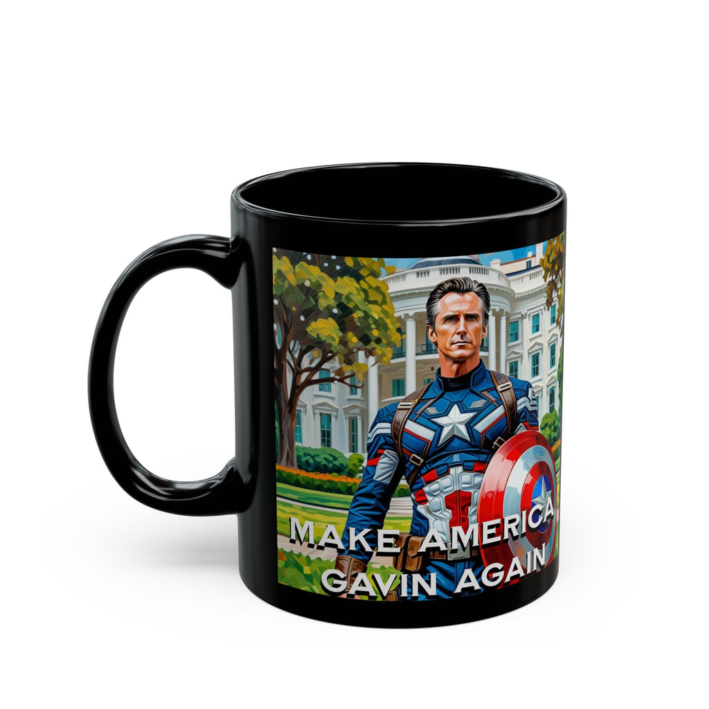 Gavin Newsom Captain America Mug - Subtle Anti Trump Merch - Anti MAGA Mug - Political Satire - Political Mug - Democrat Gift