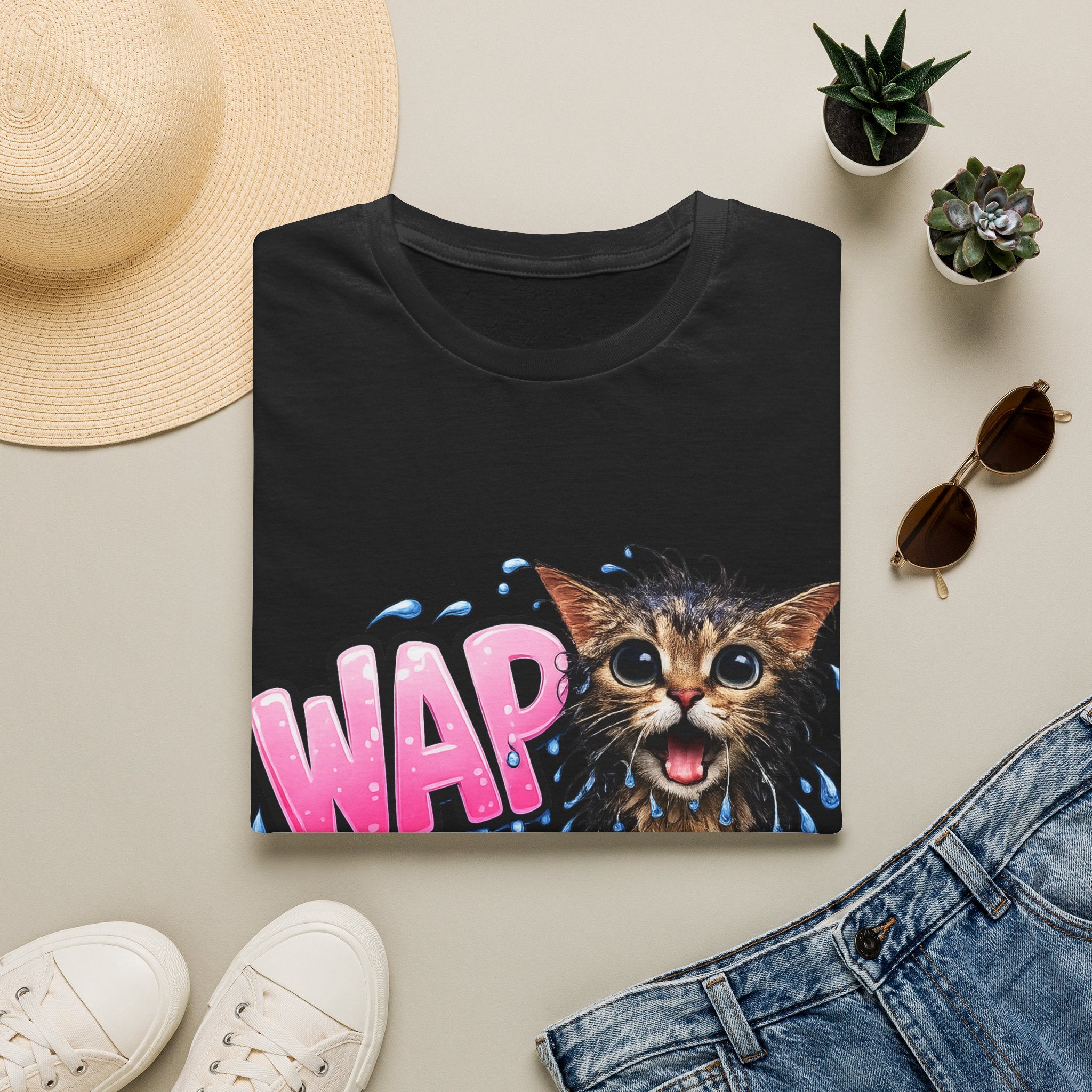 WAP Wet Cat - Adult Humor Tee , Cute Naughty Cat Gift