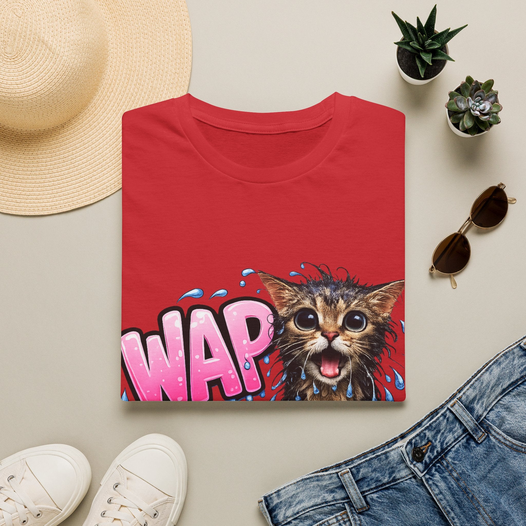 WAP Wet Cat - Adult Humor Tee , Cute Naughty Cat Gift