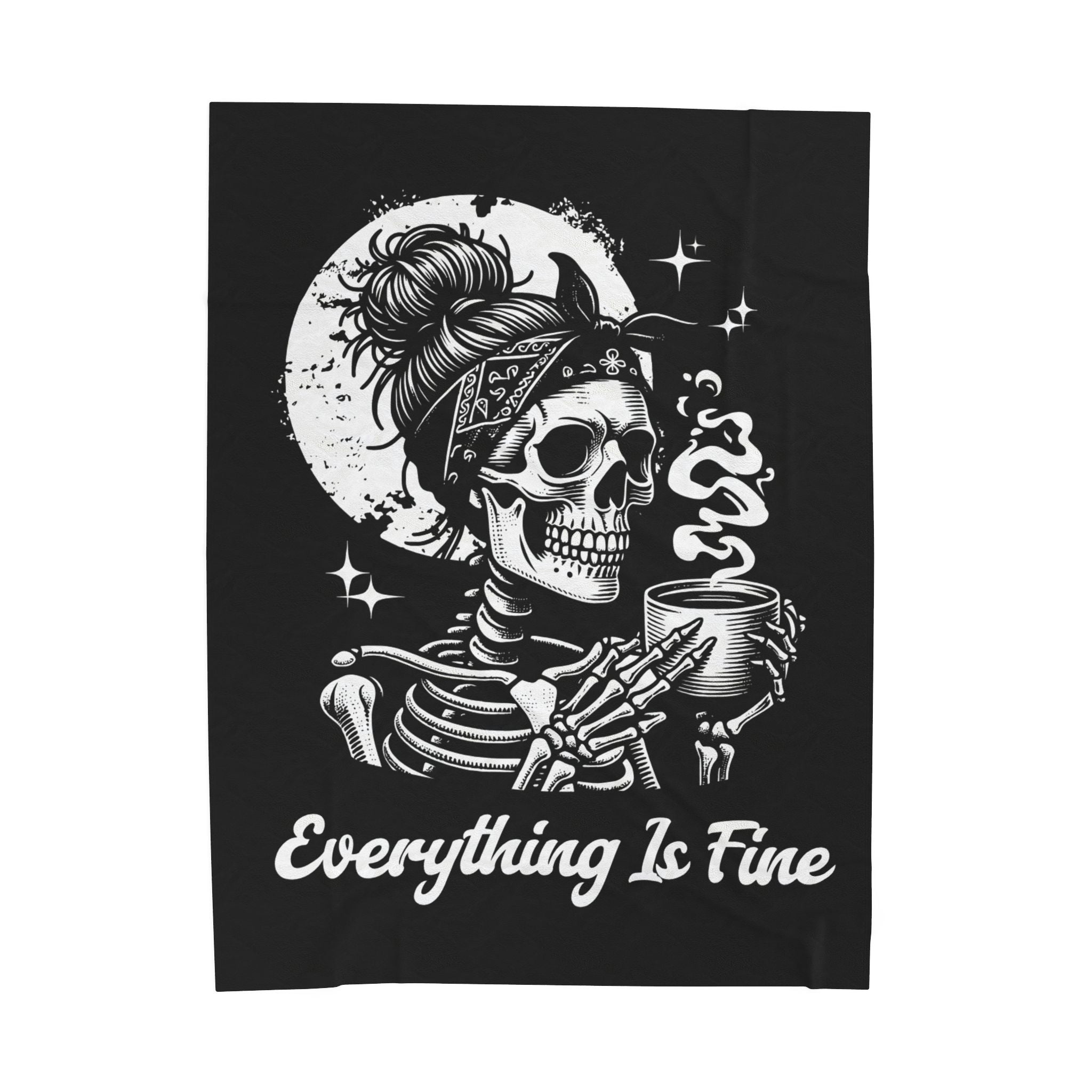 Halloween Skelton Blanket - Everything Is Fine - Feminist Blanket - Halloween 2025