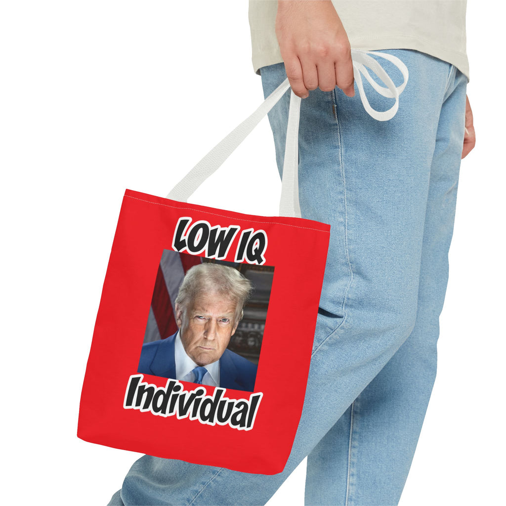 Anti Trump Tote Bag - Low IQ Individual - Political Satire Bag - Anti MAGA Tote - Democrat Gift - Protest Bag