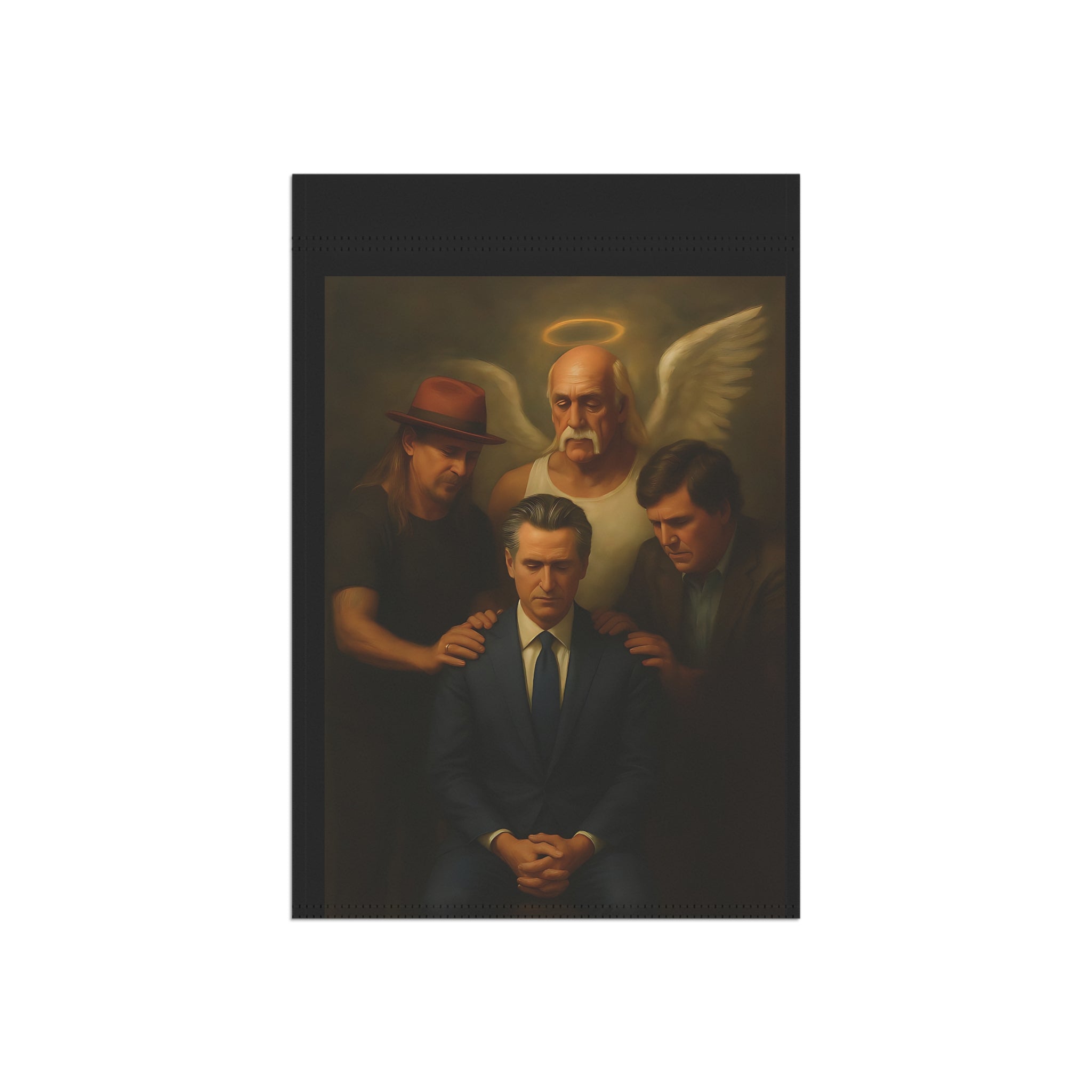 Gavin Newsom Yard Flag - Hulk Hogan, Tucker Carslon, Kid Rock Meme - Subtle Anti Trump - Political Satire