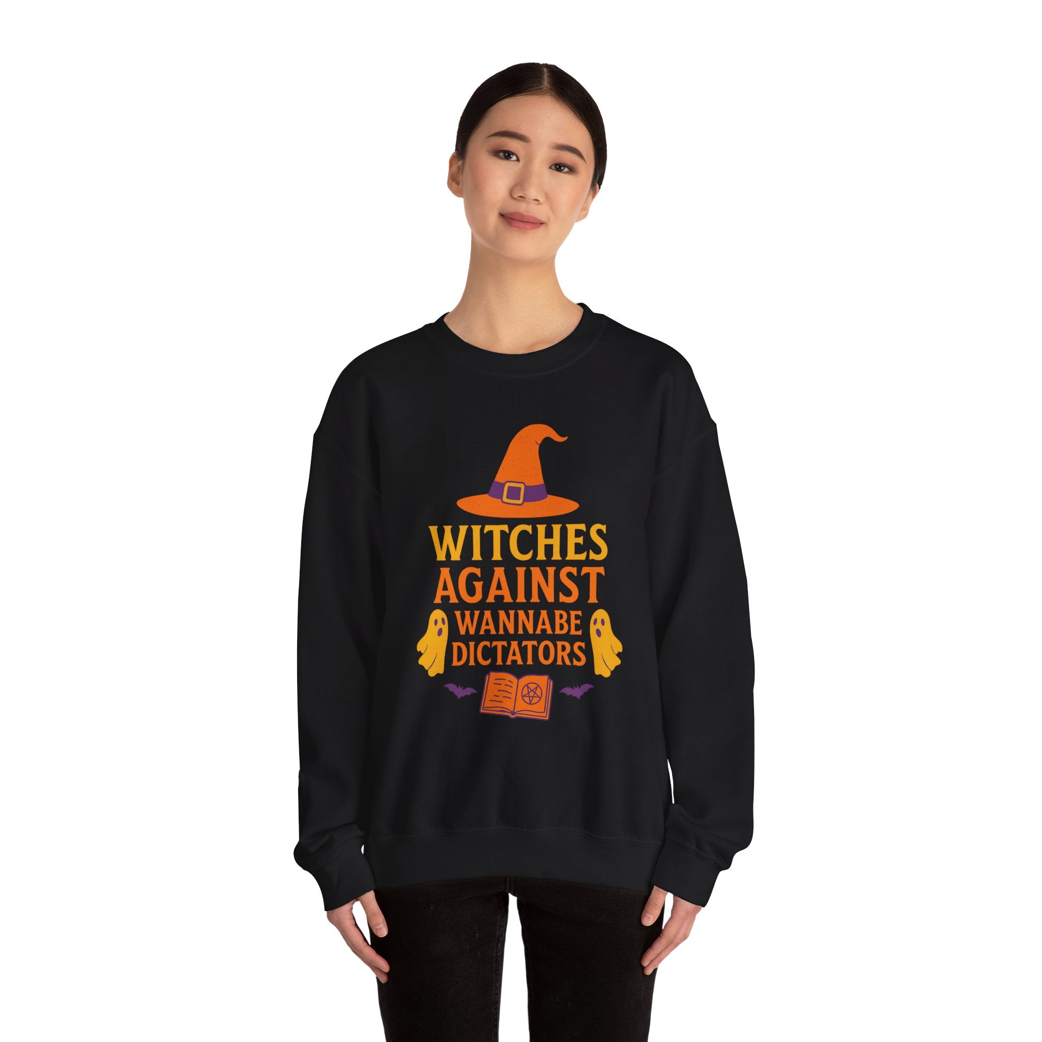 Political Halloween Sweatshirt - Witches Against Wanna Be Dictators - Anti Trump Sweater - Feminist Sweater - Protest Sweater