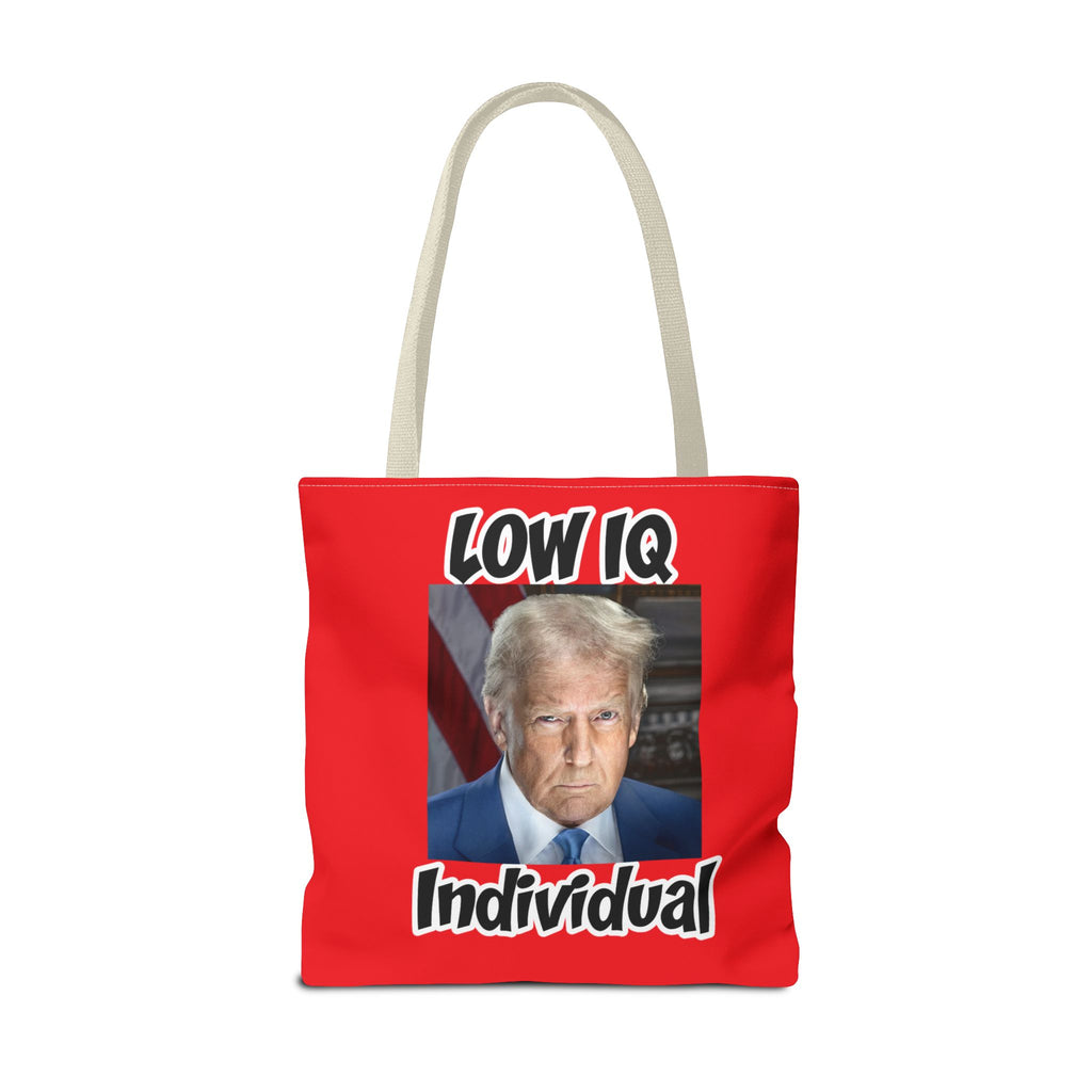 Anti Trump Tote Bag - Low IQ Individual - Political Satire Bag - Anti MAGA Tote - Democrat Gift - Protest Bag