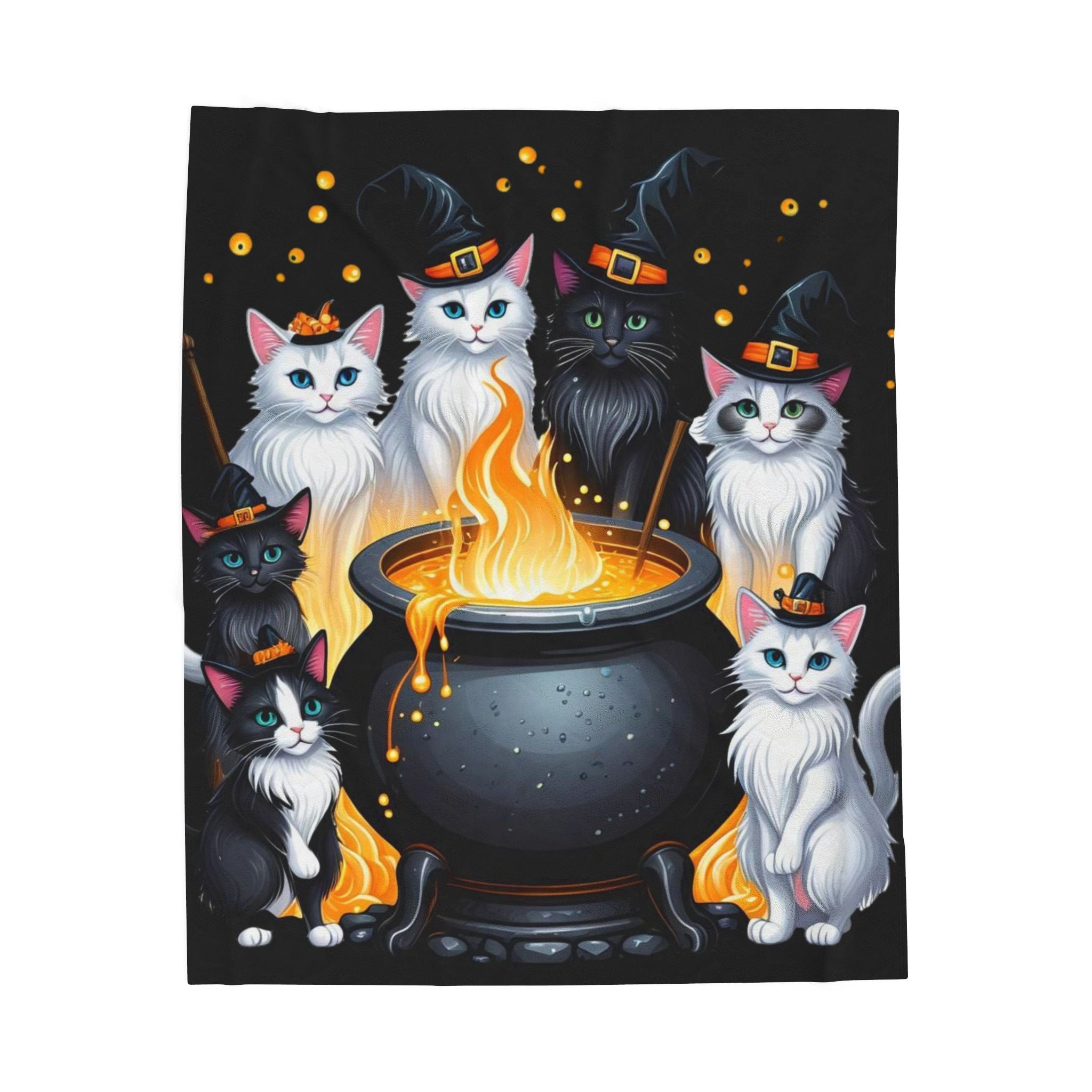 Halloween Ragdolls Cat Witch Blanket - Halloween Cauldron - Spooky Cute - Cat Lover Gift - Witchy Vibes