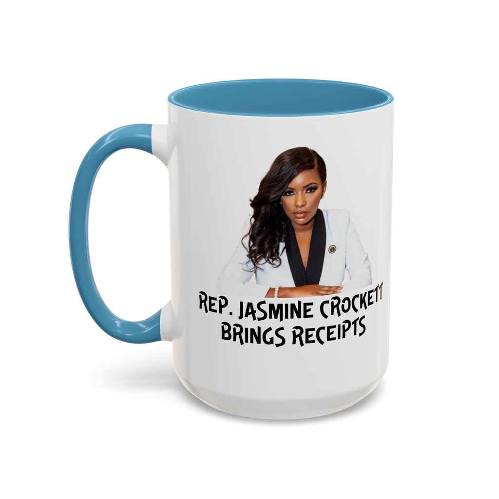 Jasmine Crockett Mug - Brings Receipts - Anti Trumpism - Political Satire - Feminist Mug - Anti MAGA - Democrat Gift
